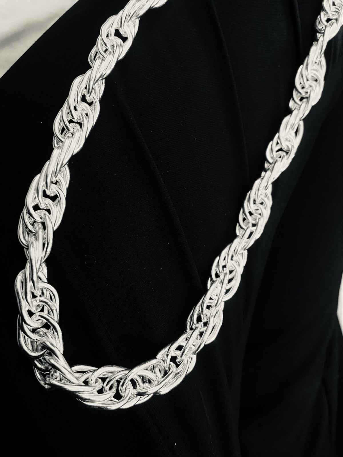 Solid Silver Rope Chain Men's 10.6 oz