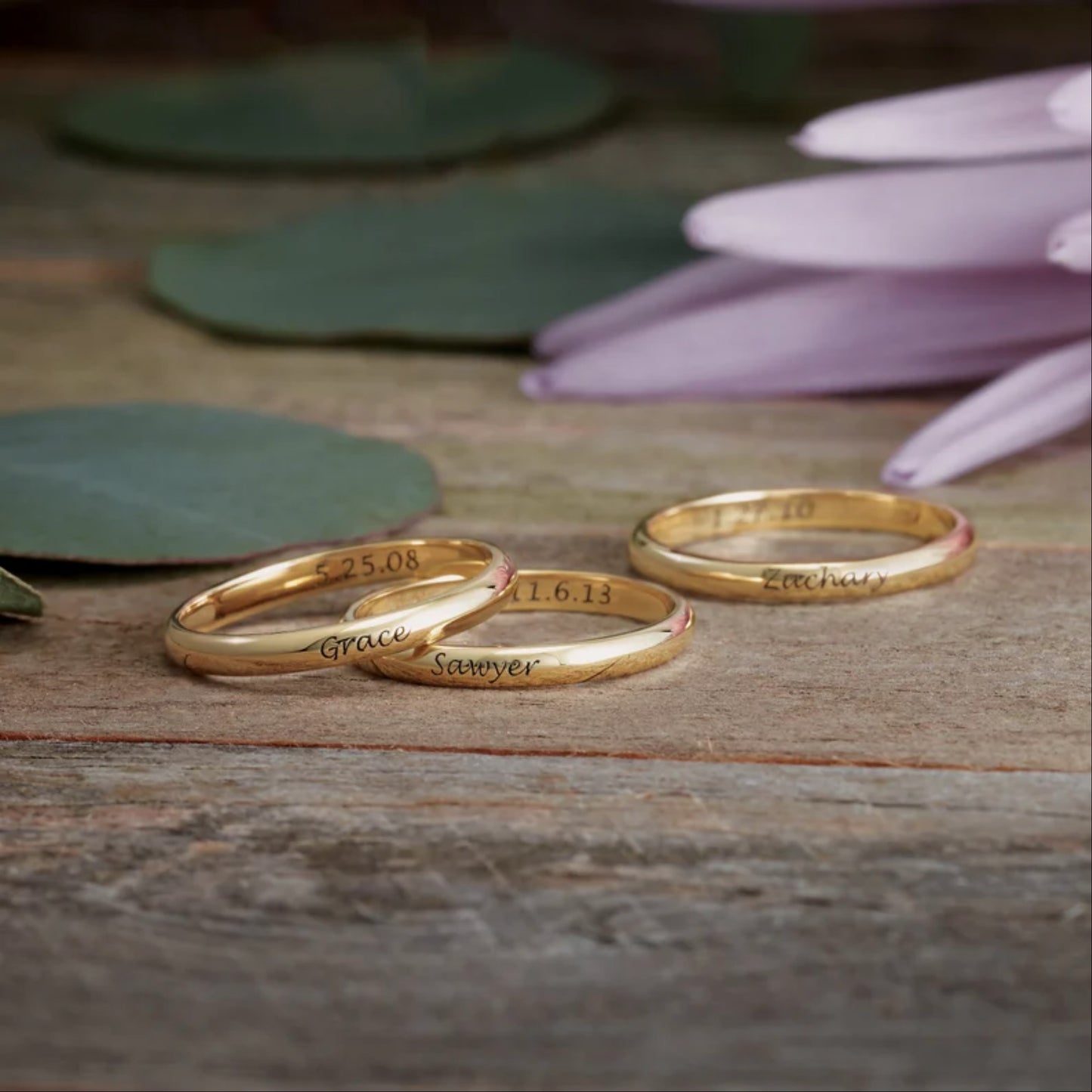 Custom Text 10K Gold Ring