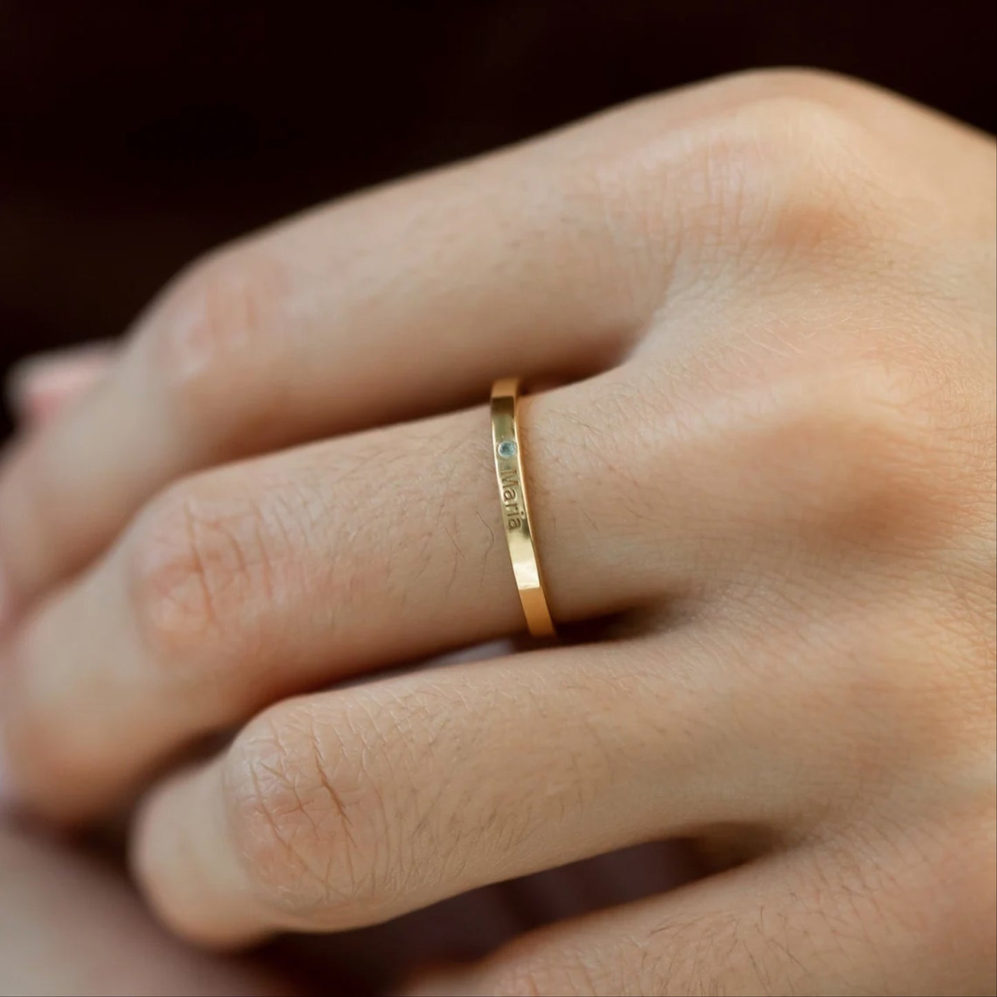 Custom Text 10K Gold Ring