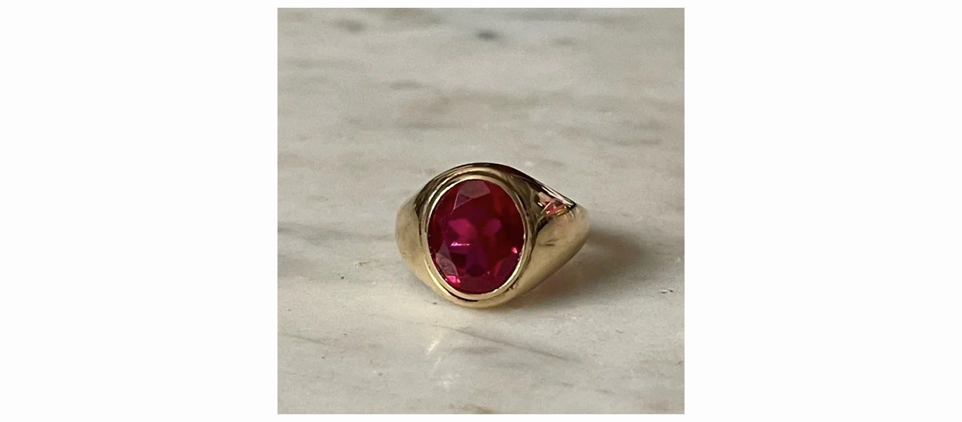 Ruby Gold Ring For Men