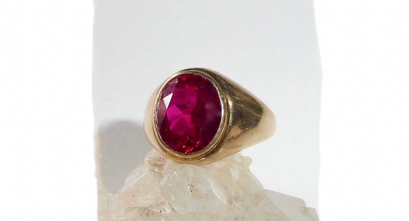 Ruby Gold Ring For Men
