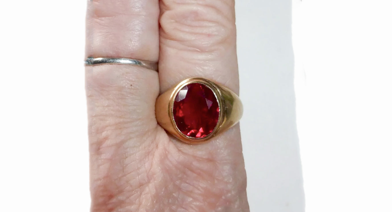 Ruby Gold Ring For Men