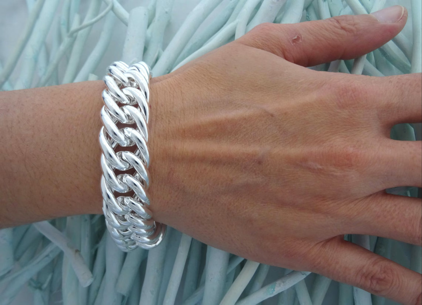 Large Men's 925 Silver Bracelet