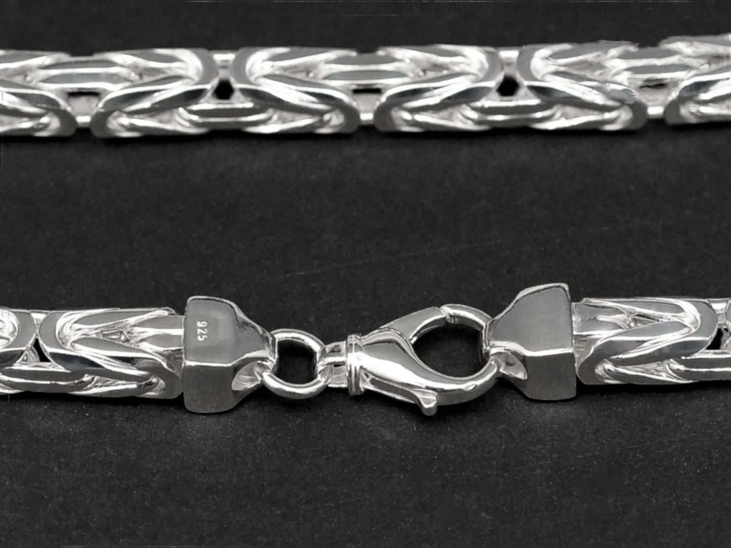 Mens 925 Sterling Silver Byzantine Bracelet