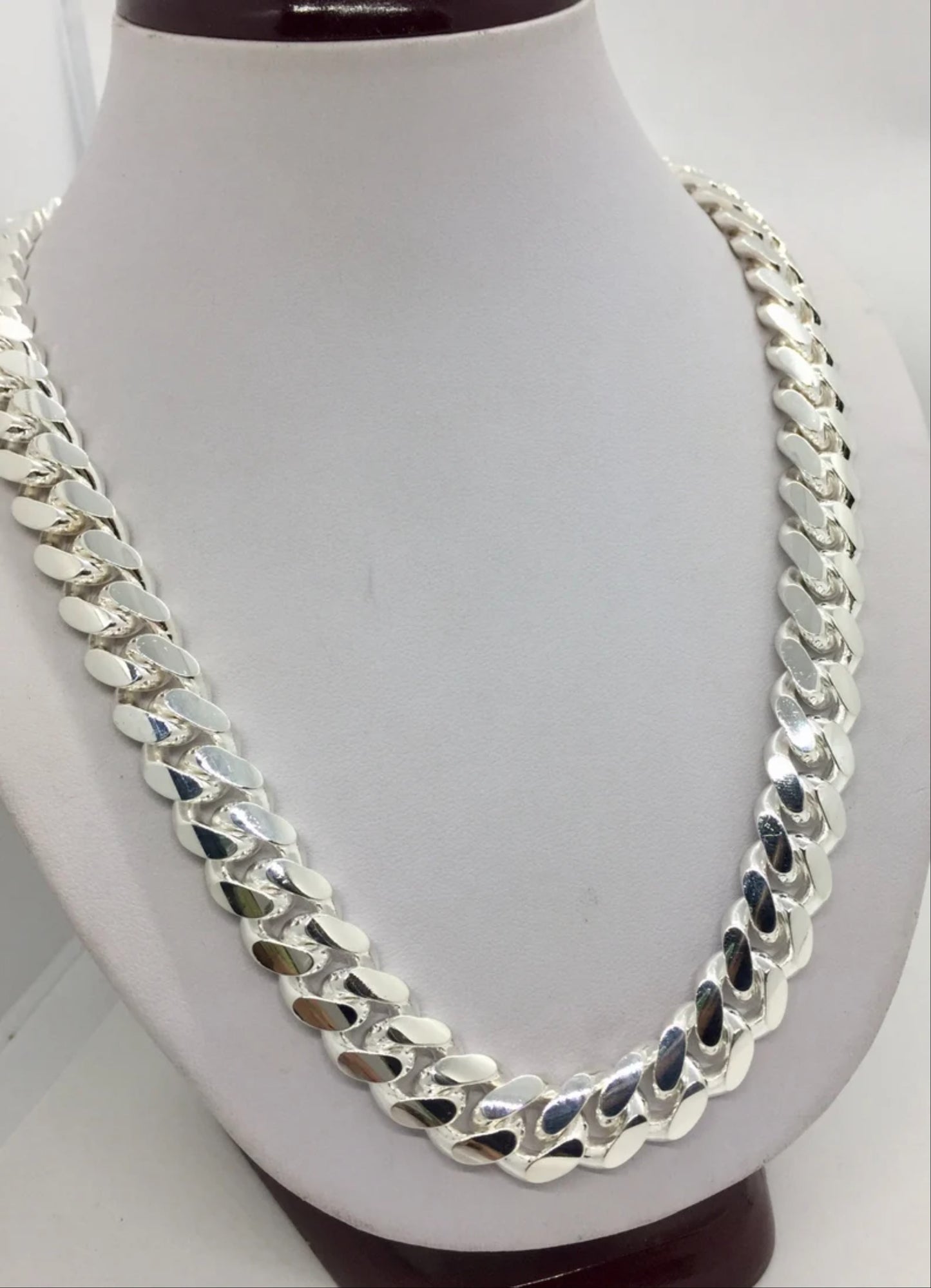 Mens Sterling Silver Cuban Link Necklace - Silver Link Necklace