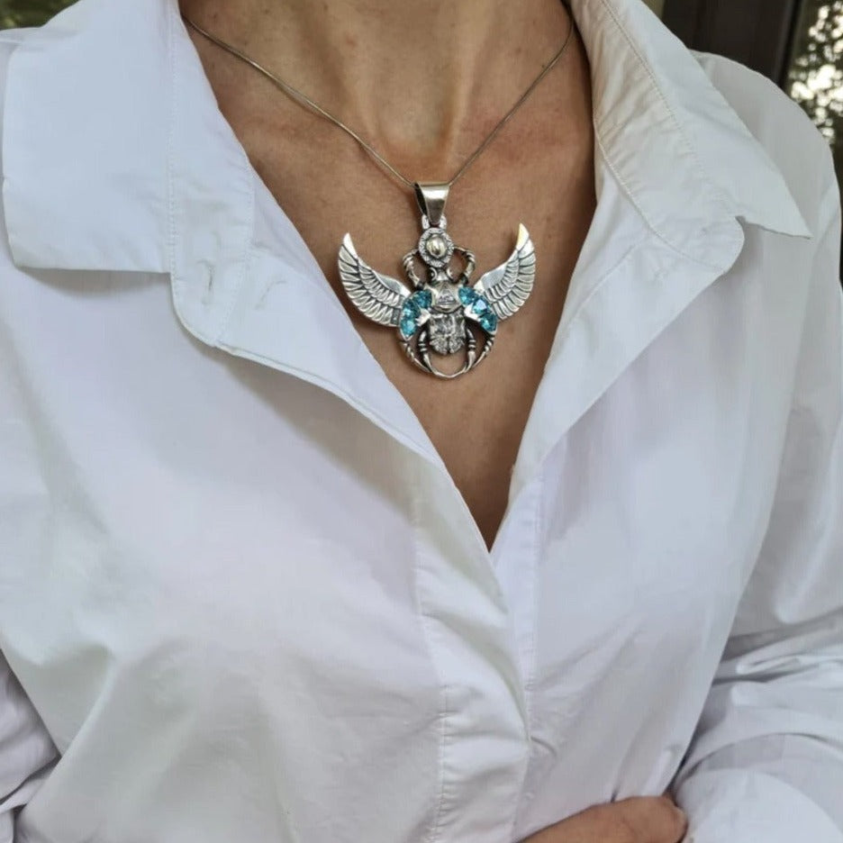 pendant Scarab-Egyptian pendant scarab beetle pendant