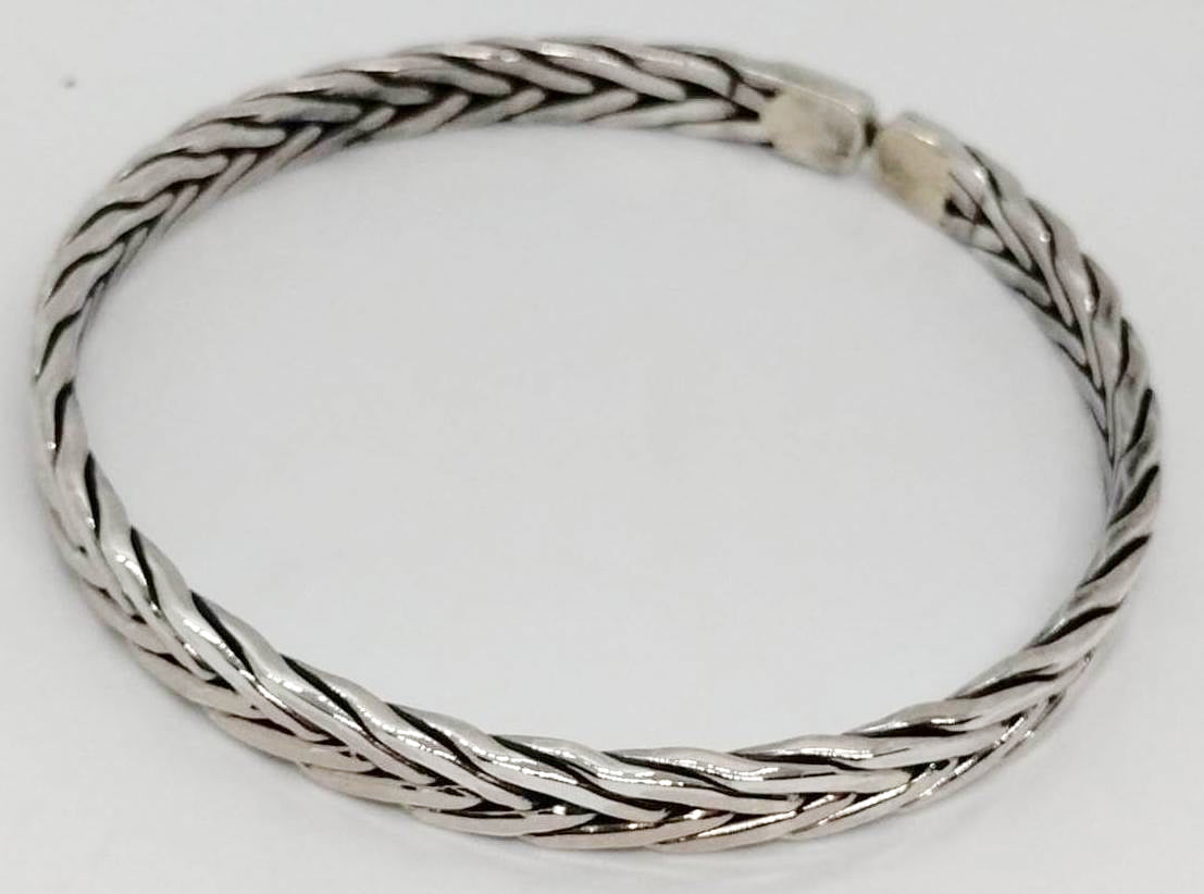 Silver Chain Chunky Cuff Bracelet KKC6U