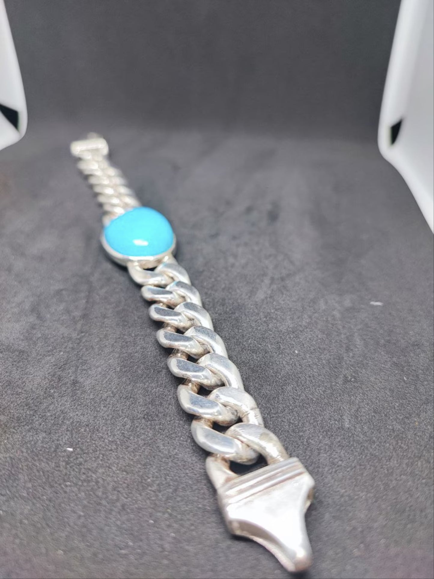 925 Sterling Silver Cabochon Men's Jewelry December Birthstone