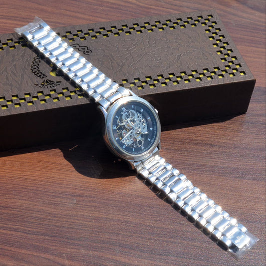 Men's 925 Silver Minimalist Automatic  Wristwatch 9"