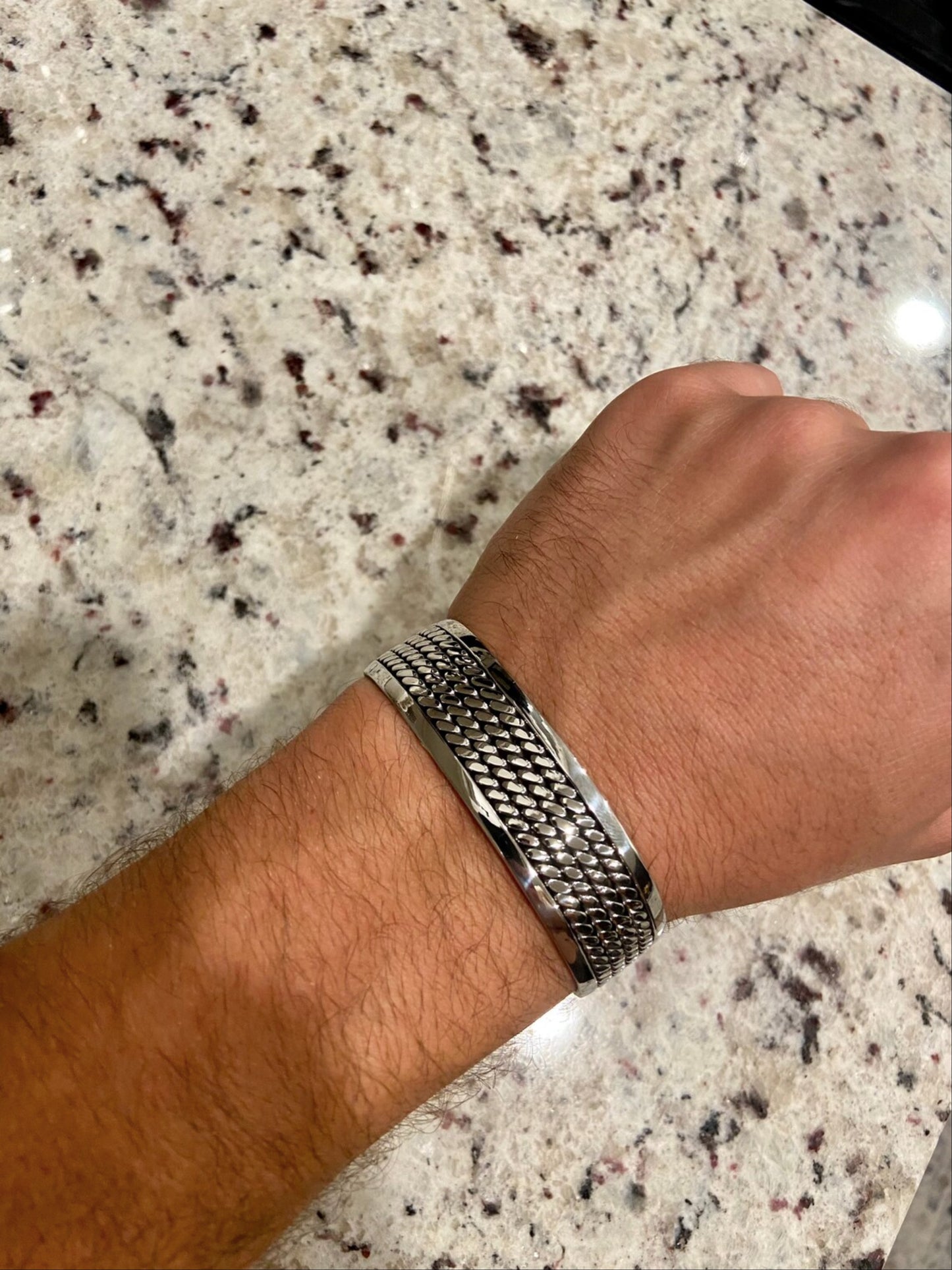 welded cuff bracelet-925 sterling silver