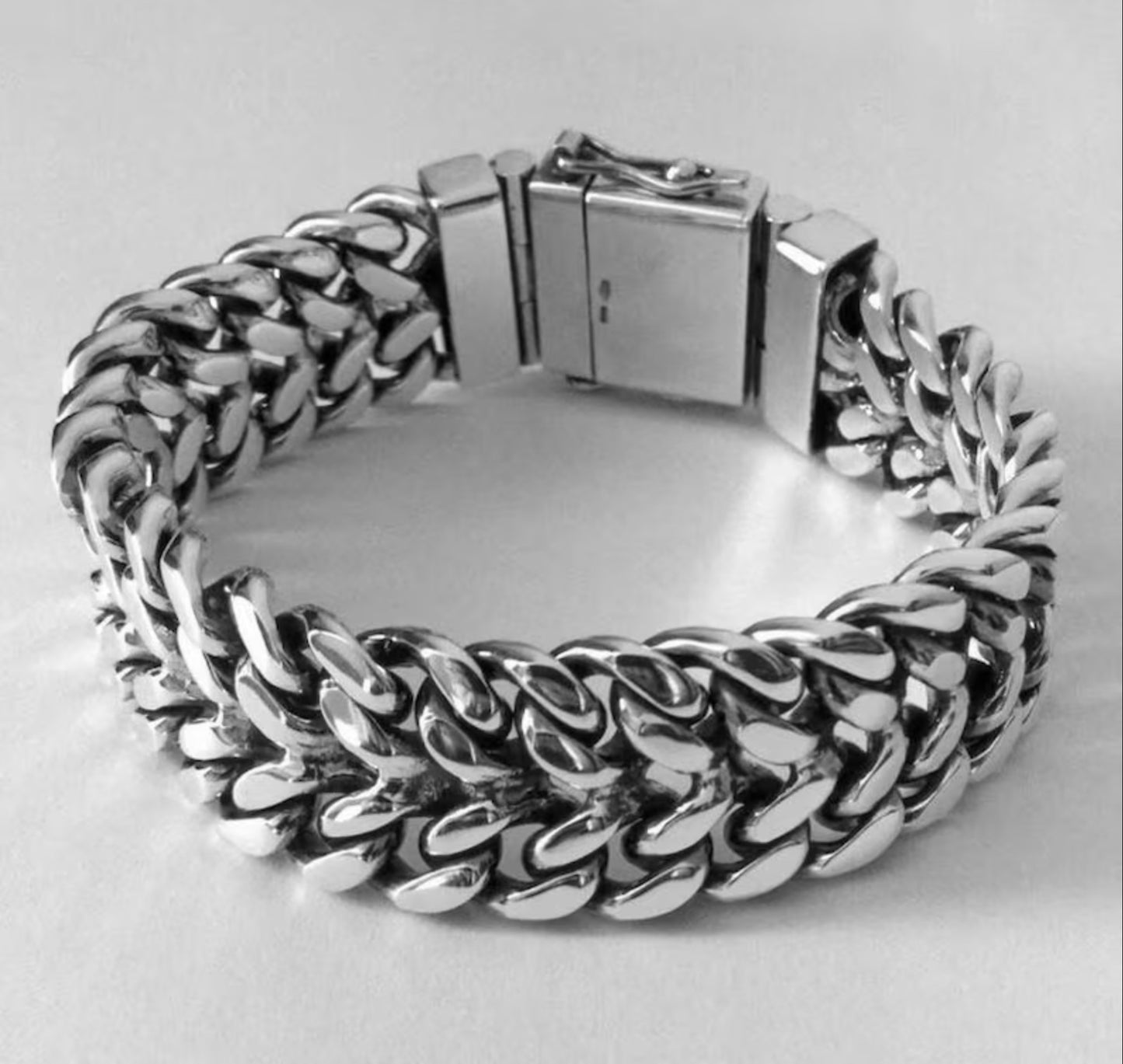 V chain Link Bracelet Men 925 Silver