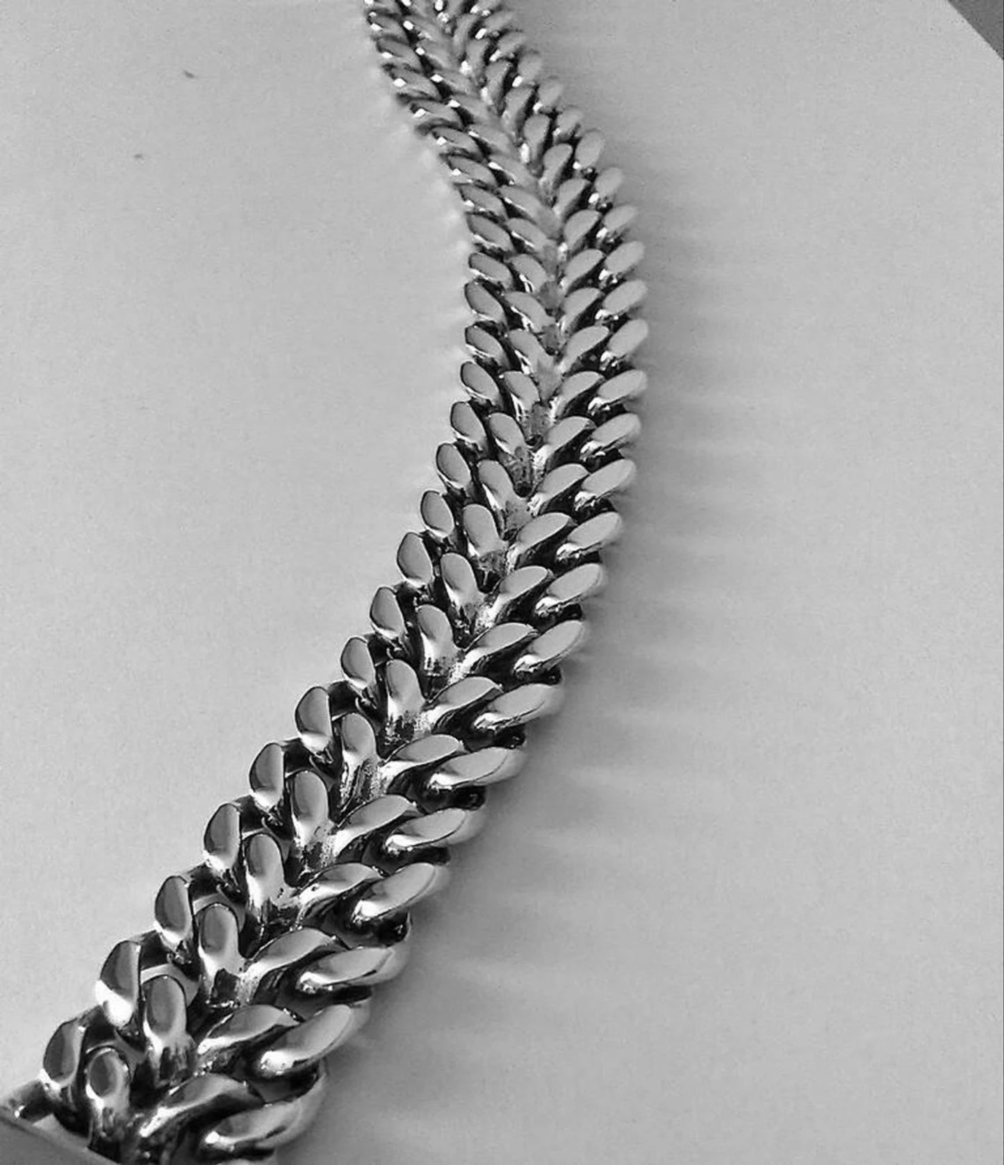 V chain Link Bracelet Men 925 Silver