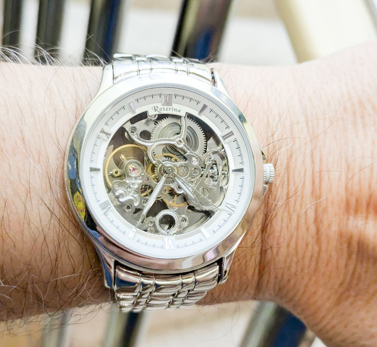 Mens 925 Sterling Silver Automatic wrist watch