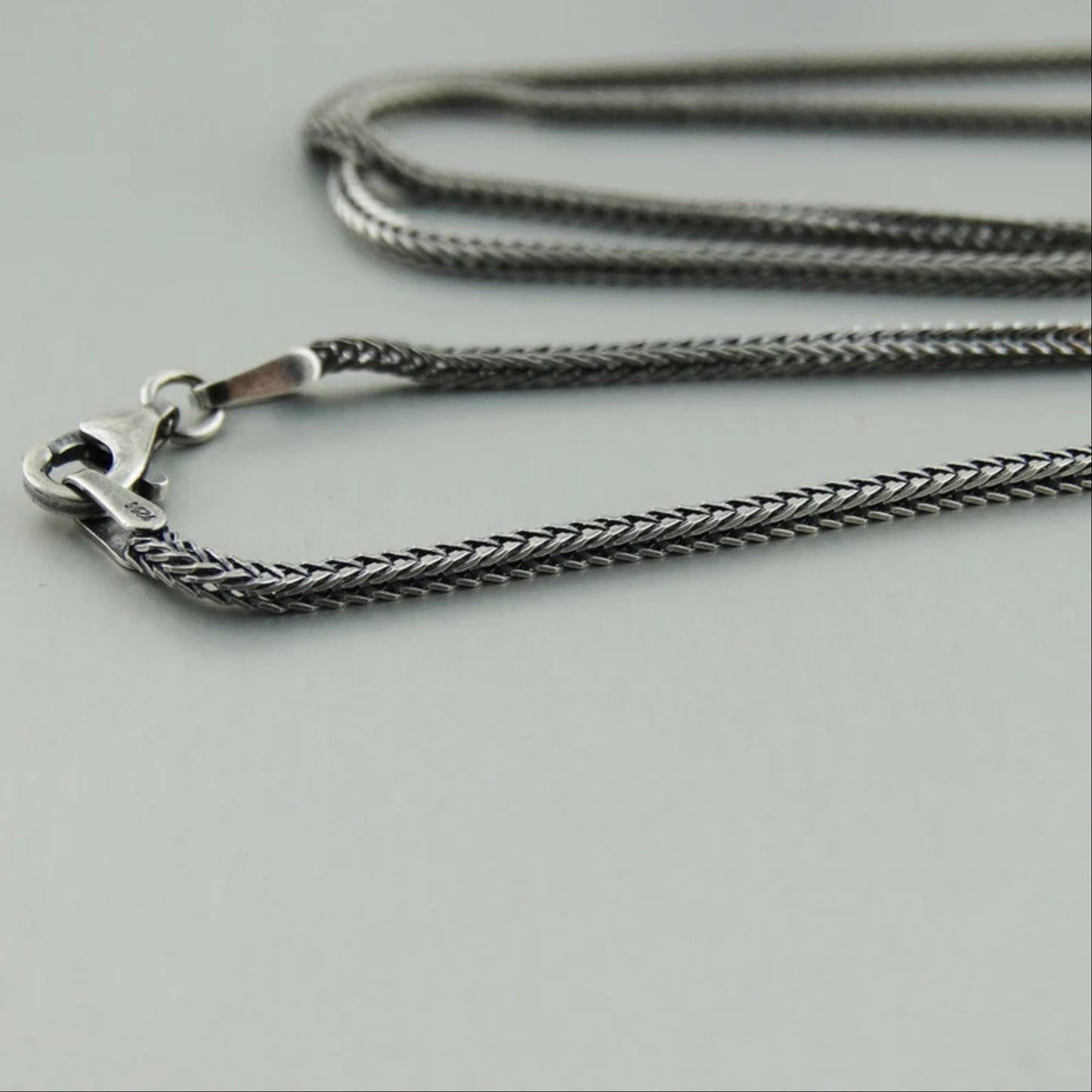 Italian Sterling Silver 925 2mm Foxtail Chain Necklace Men UNISEX