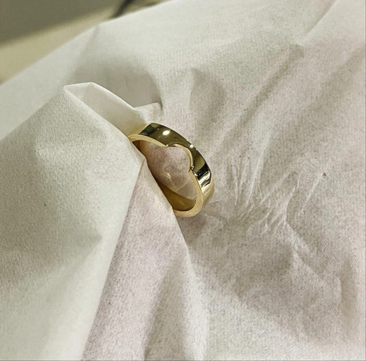 Gold Half Moon 18K Ring