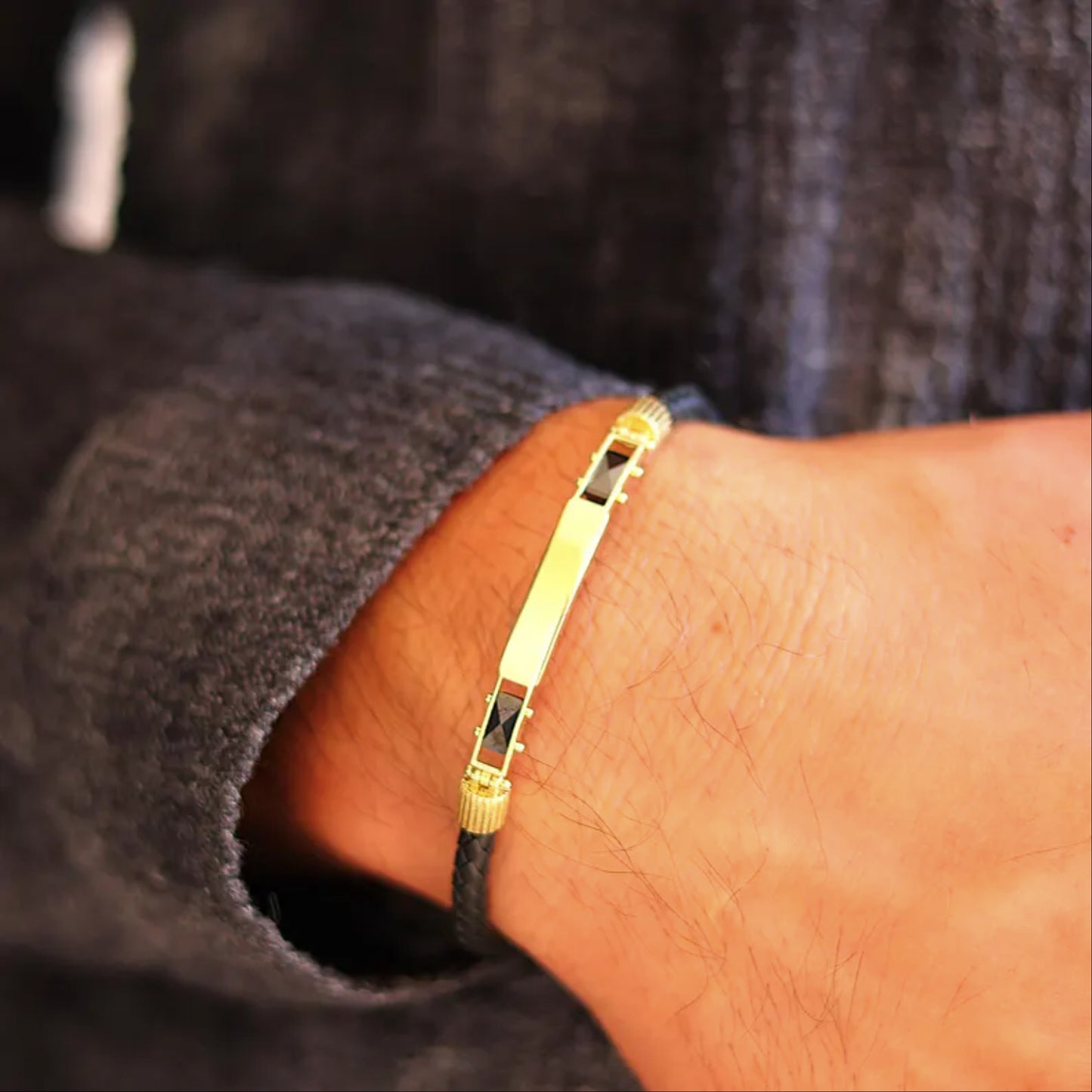 Mens Personalized Bracelet - Engraved 14k