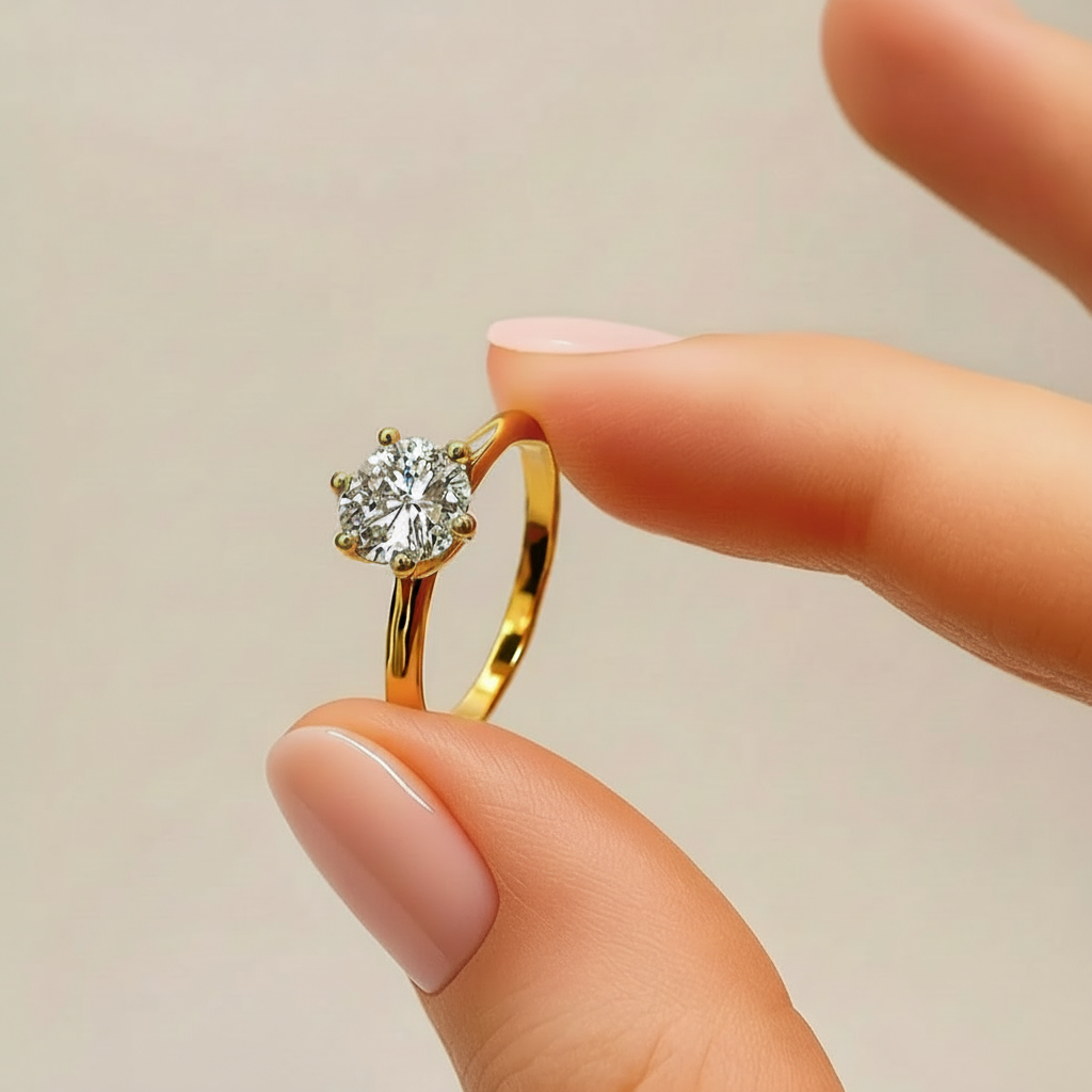 VVS DIAMOND RING 14K GOLD 