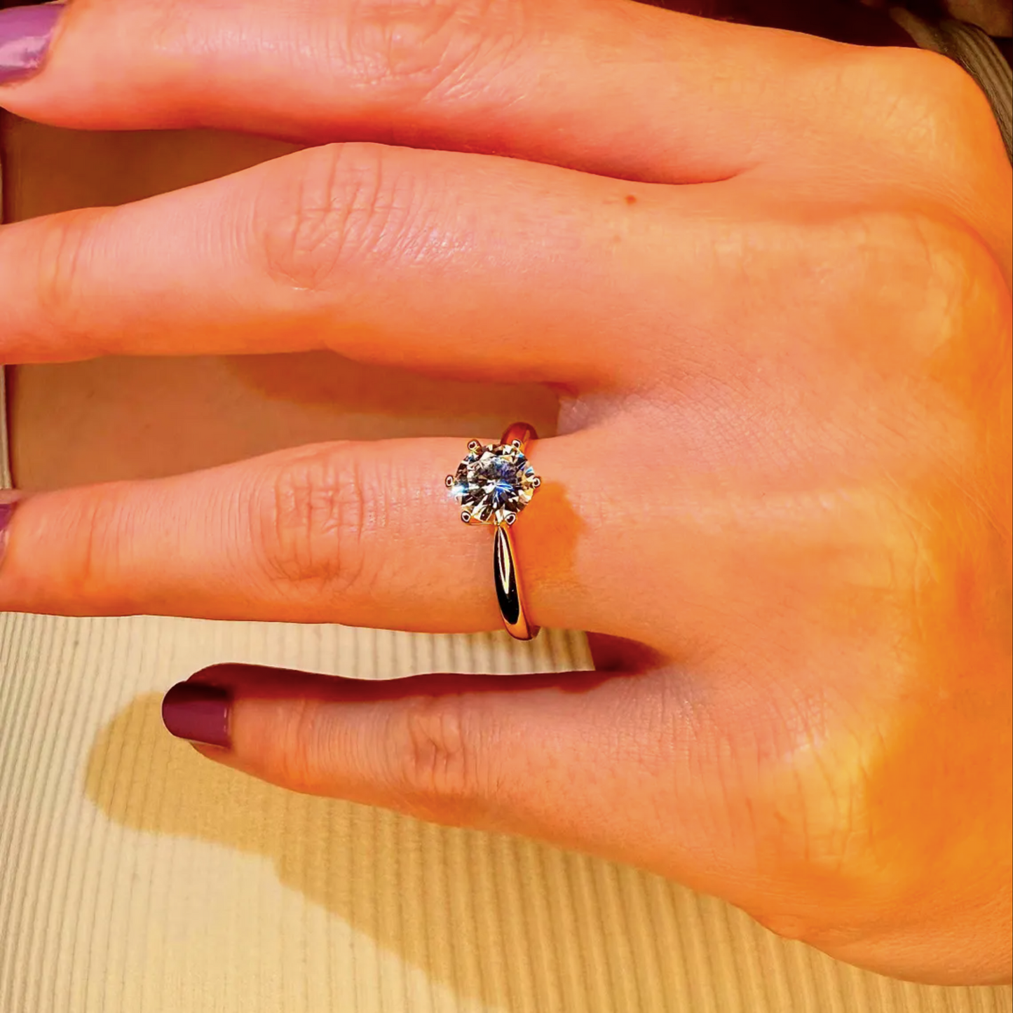 14k Solid Gold Diamond Ring VVS 2 carat