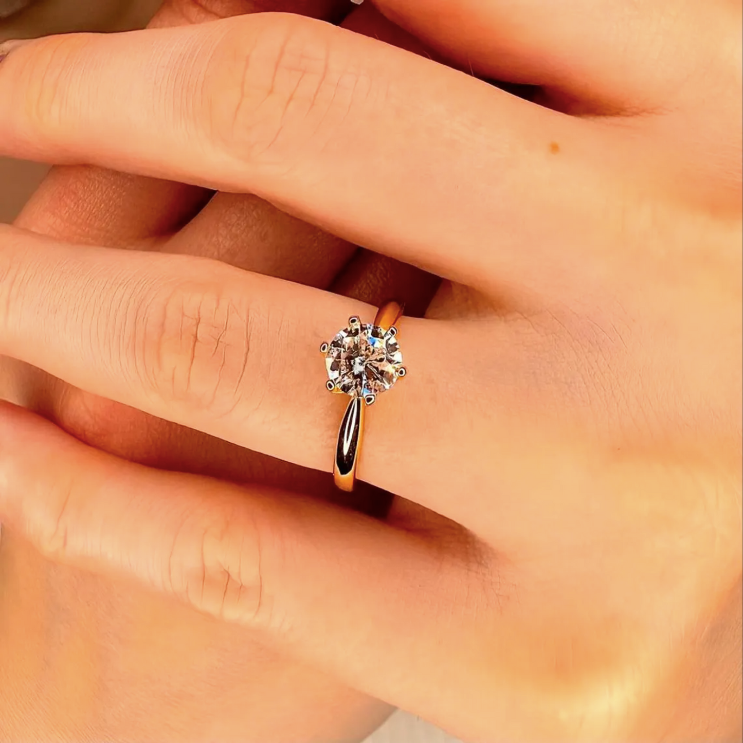 14k Solid Gold Diamond Ring VVS 2 carat