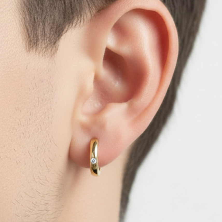 18k diamond hoops men's