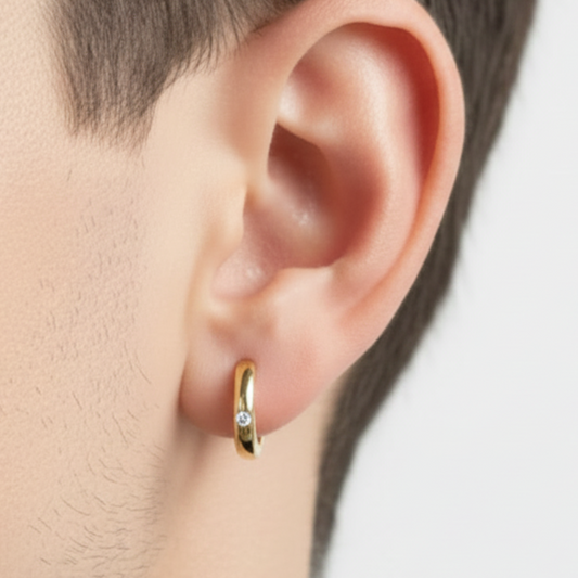 18k diamond hoops men's