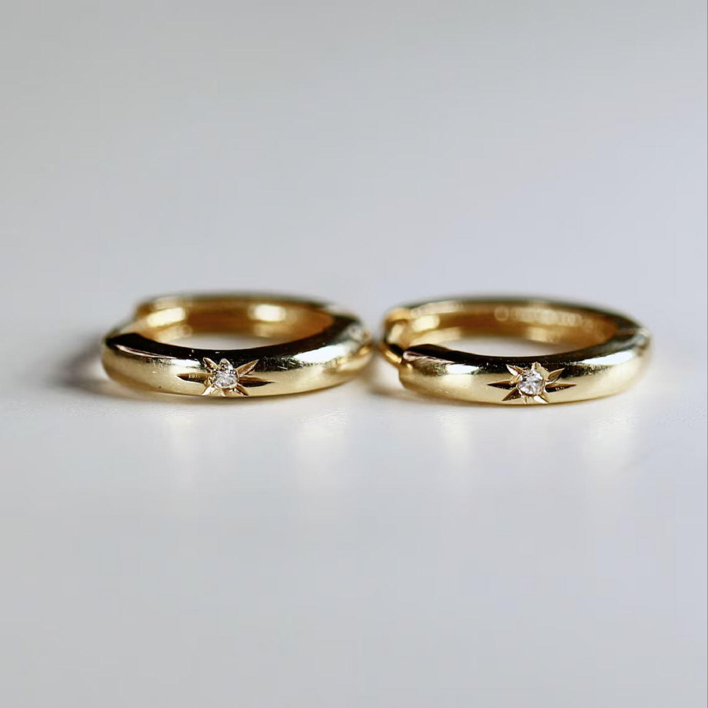 18K Diamond Hoop Earring For Men