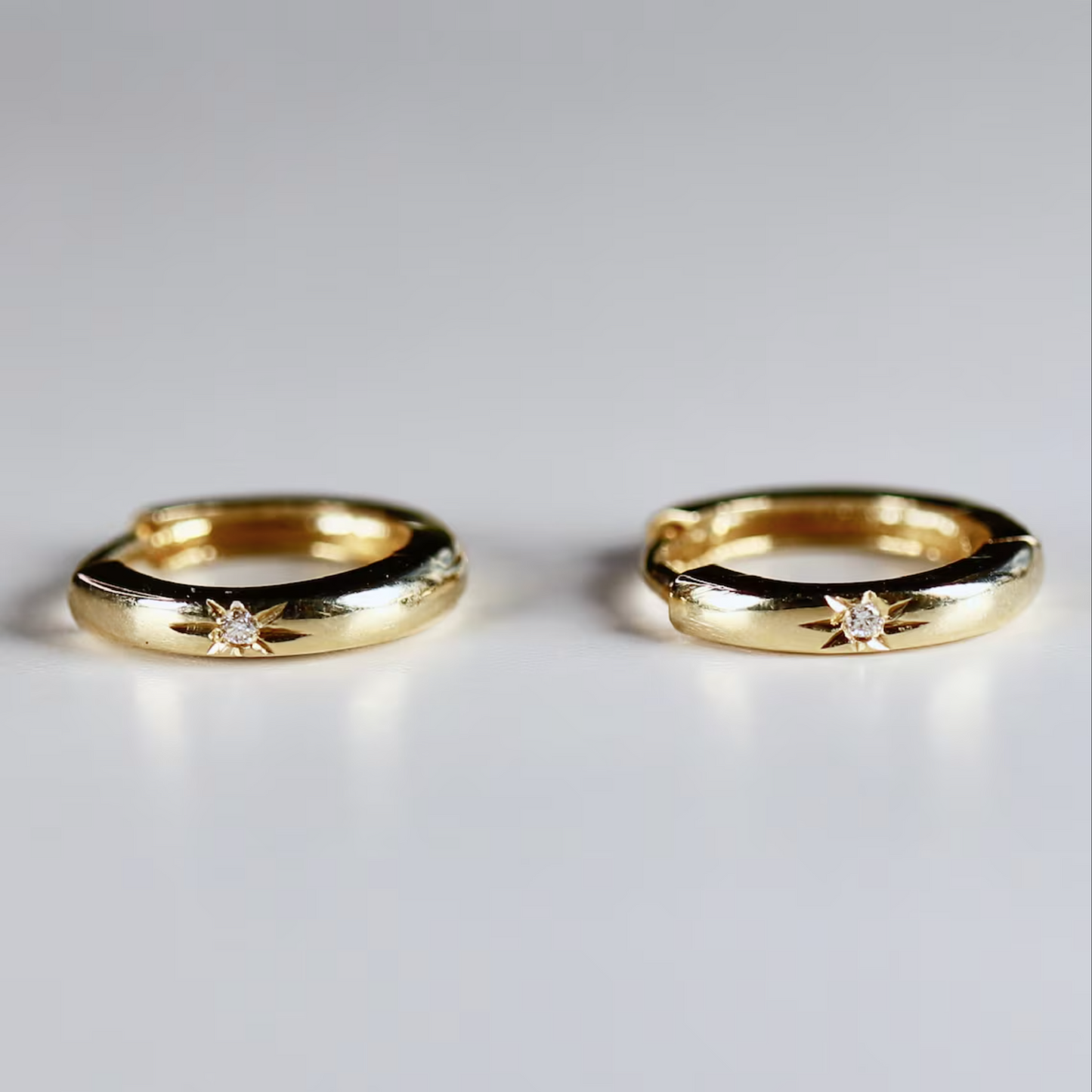 18K Diamond Hoop Earring For Men