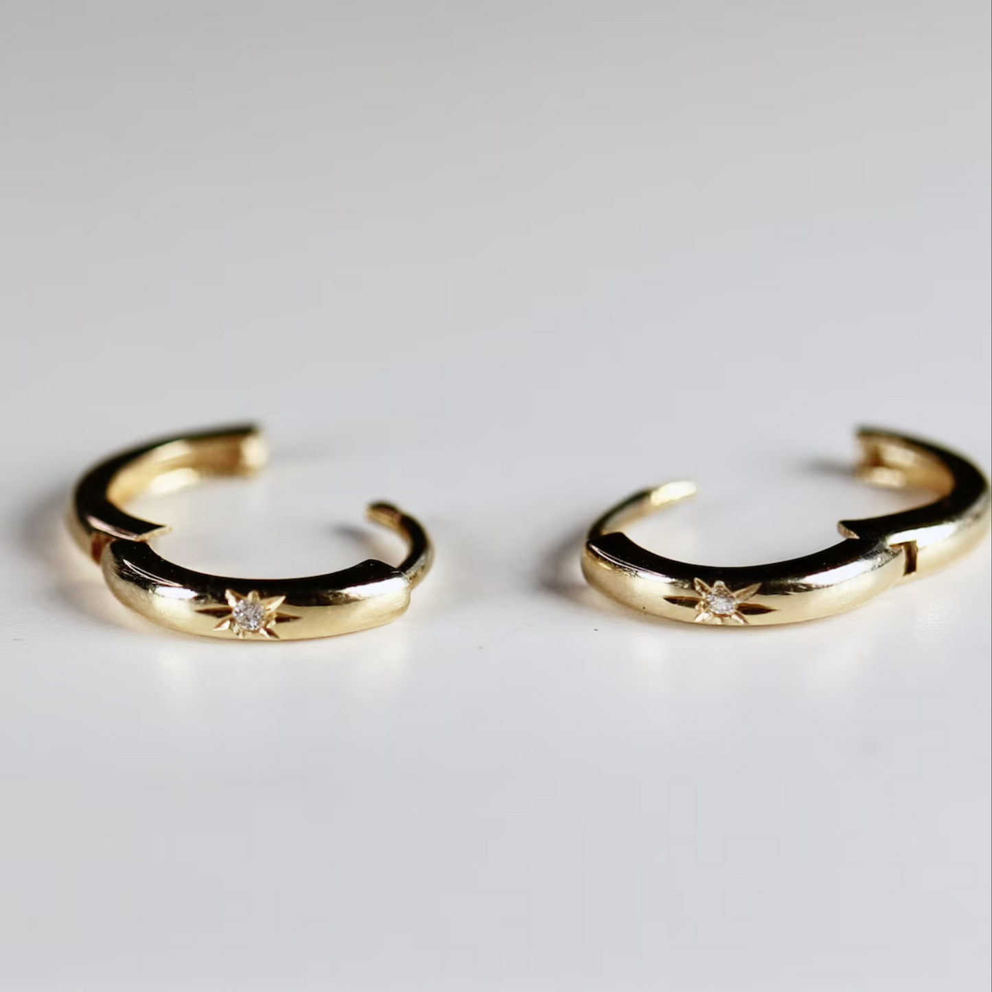 18K Diamond Hoop Earring For Men