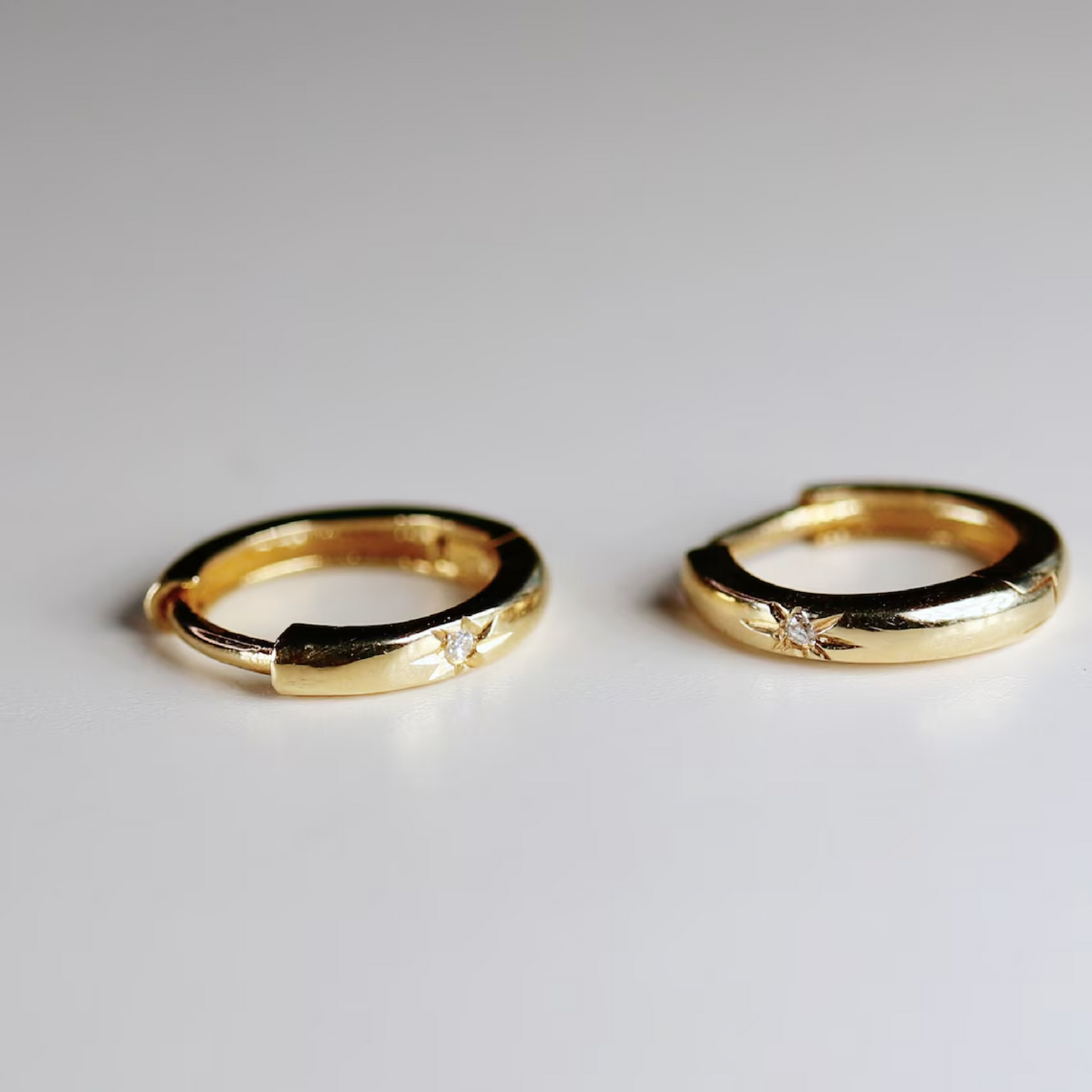 18K Diamond Hoop Earring For Men