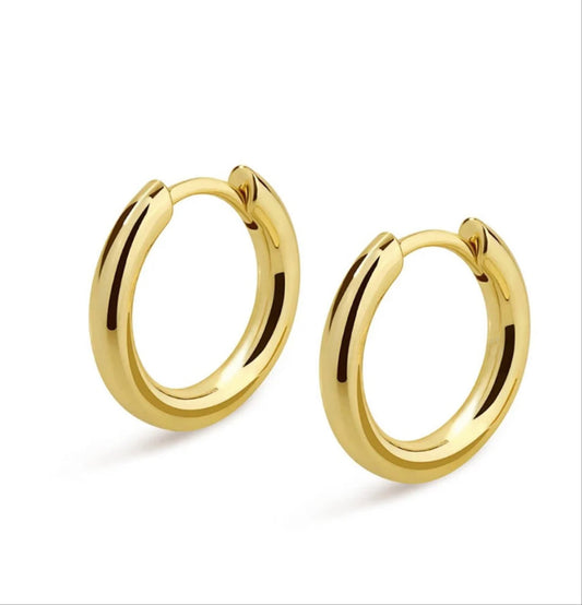 14k Gold Hoops Men