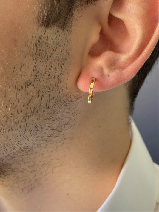 Men's 18k Solid Gold Hoop Earrings