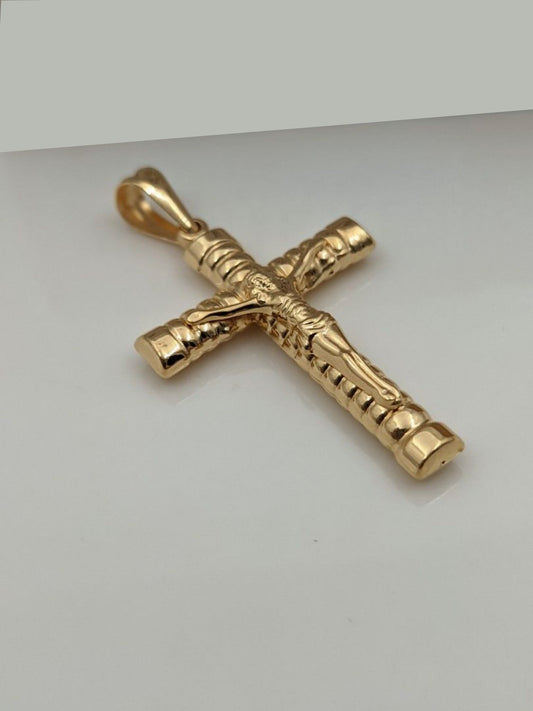 18k Gold Necklace Cross - CUBAN