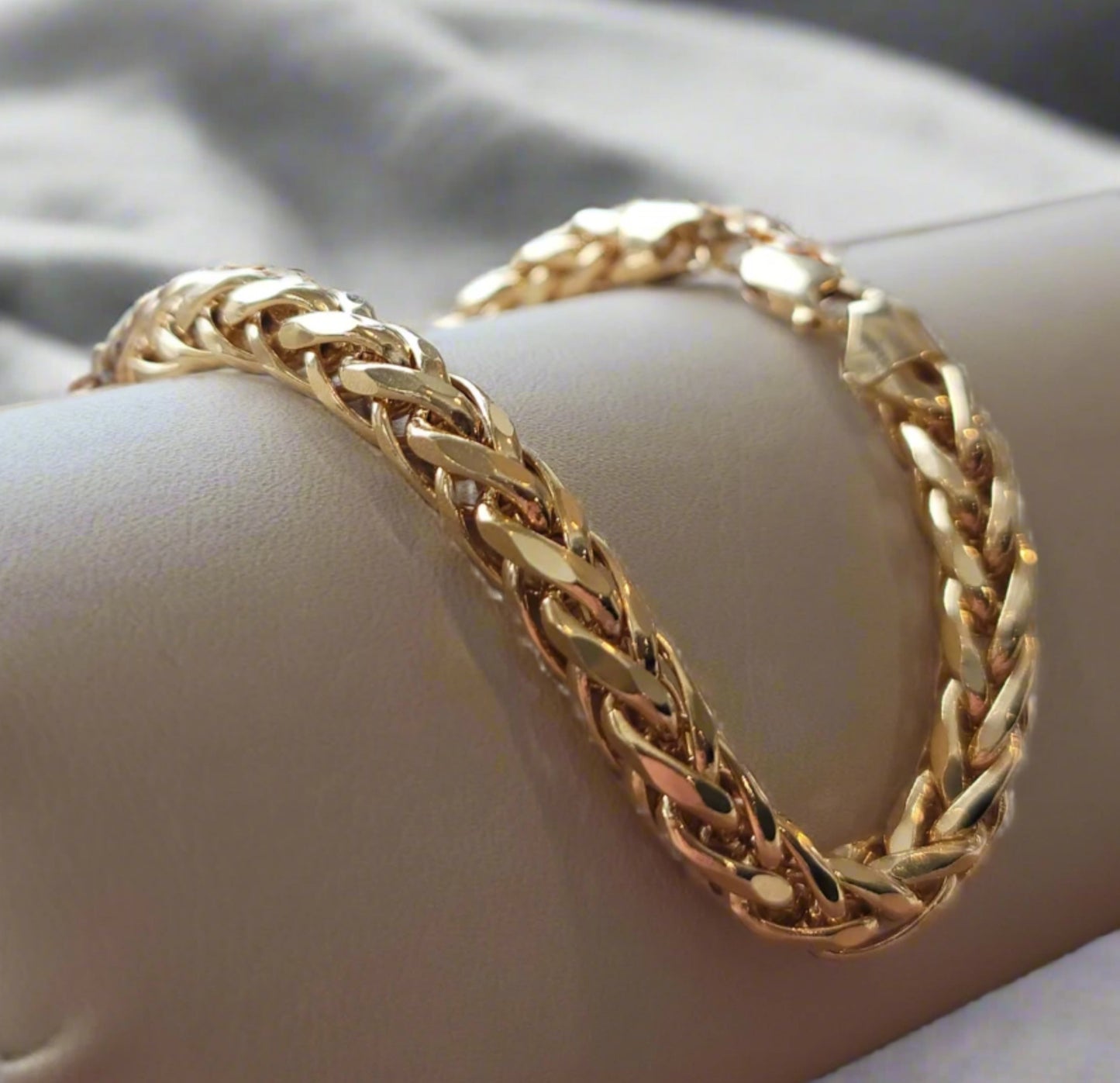 Yellow 18K Pure Solid Gold,Mesh Bracelet Heavy Gold Bracelet, 7mm - 8.75" length, Elegant Look!