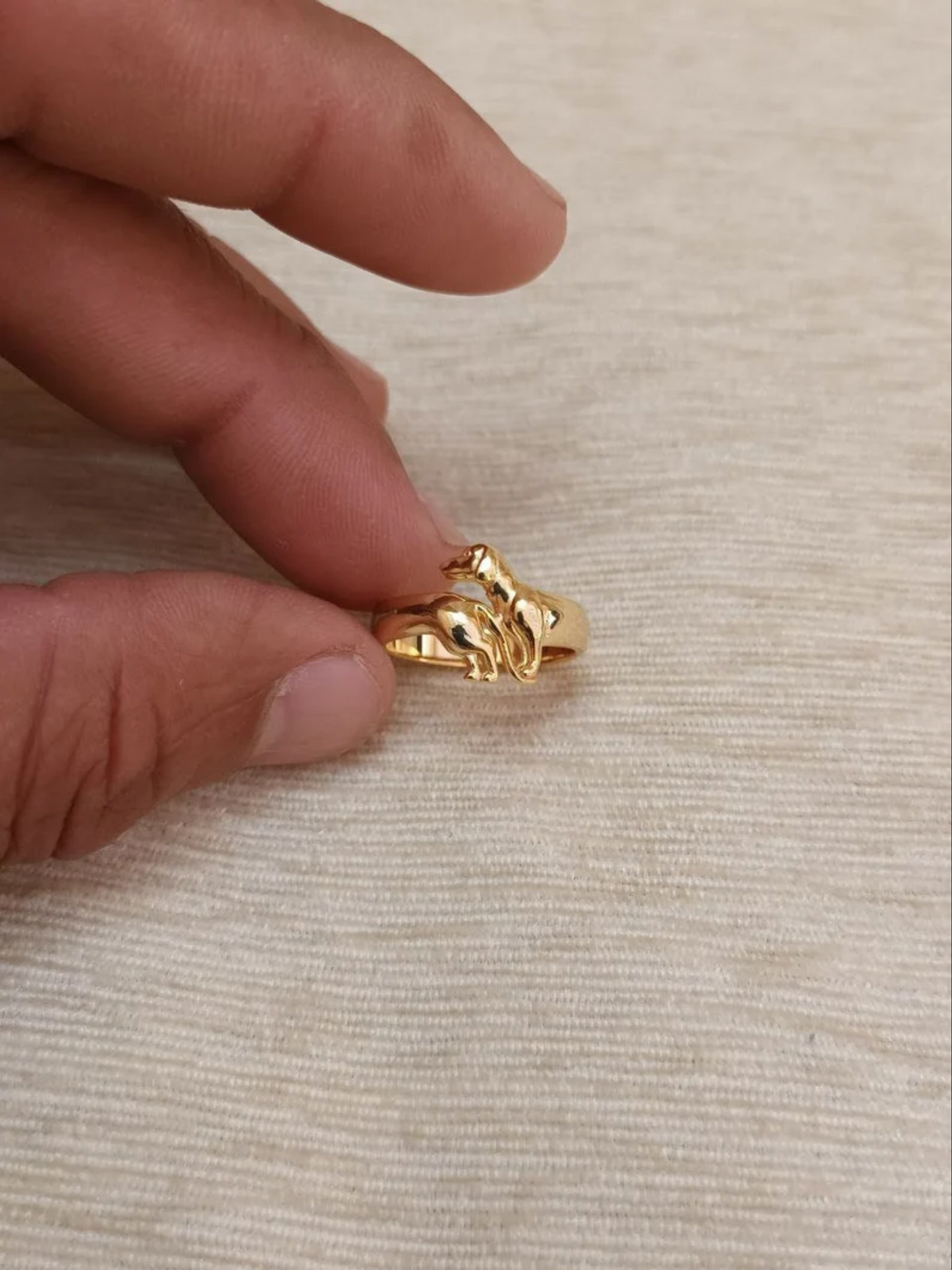 18k gold DACHSHUND RING, 14k gold Dachshund Dog Ring