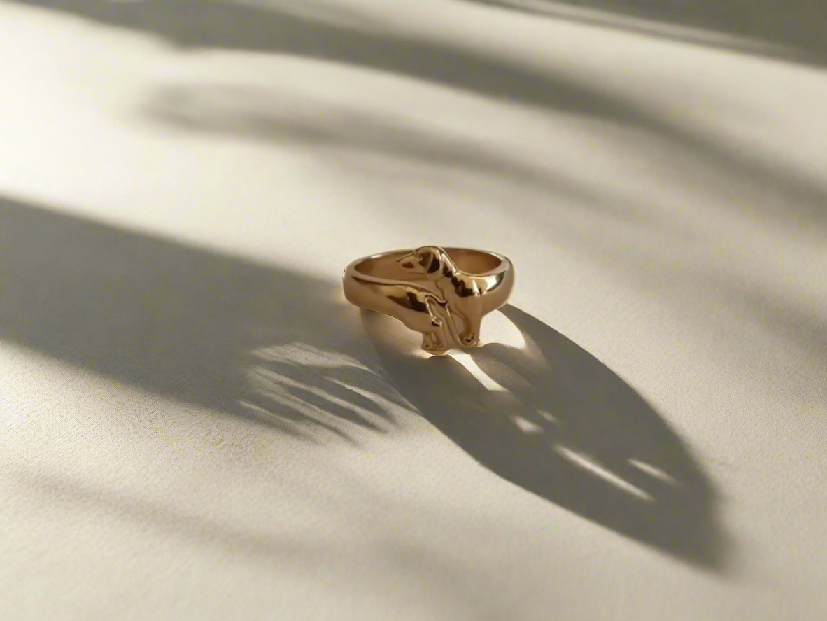 18k gold DACHSHUND RING, 14k gold Dachshund Dog Ring