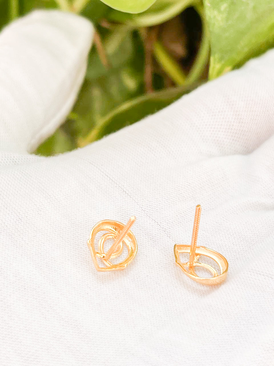 18k solid gold earrings, 18K solid gold studs