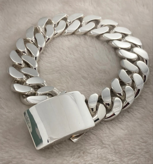 21mm heavy curb link bracelet men