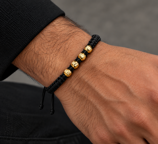 Real 22K Gold Bead Bracelet Men's