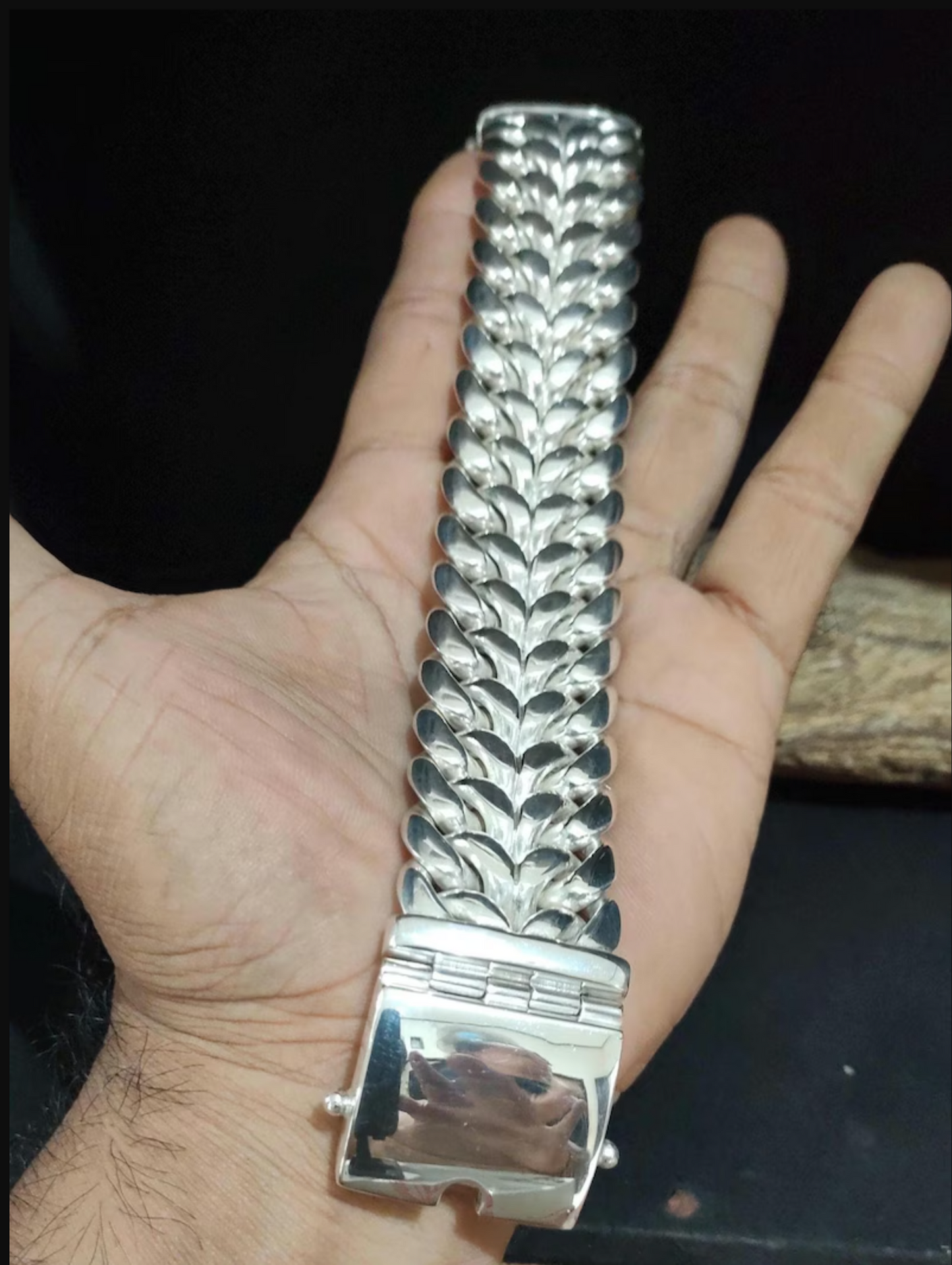 25mm Wide Heavy Men's Bracelet Real 925 Sterling Silver