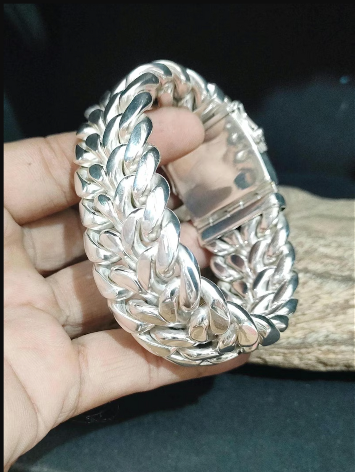 925 Mexican Garibaldi Link Bracelet | Unique & Heavy Design