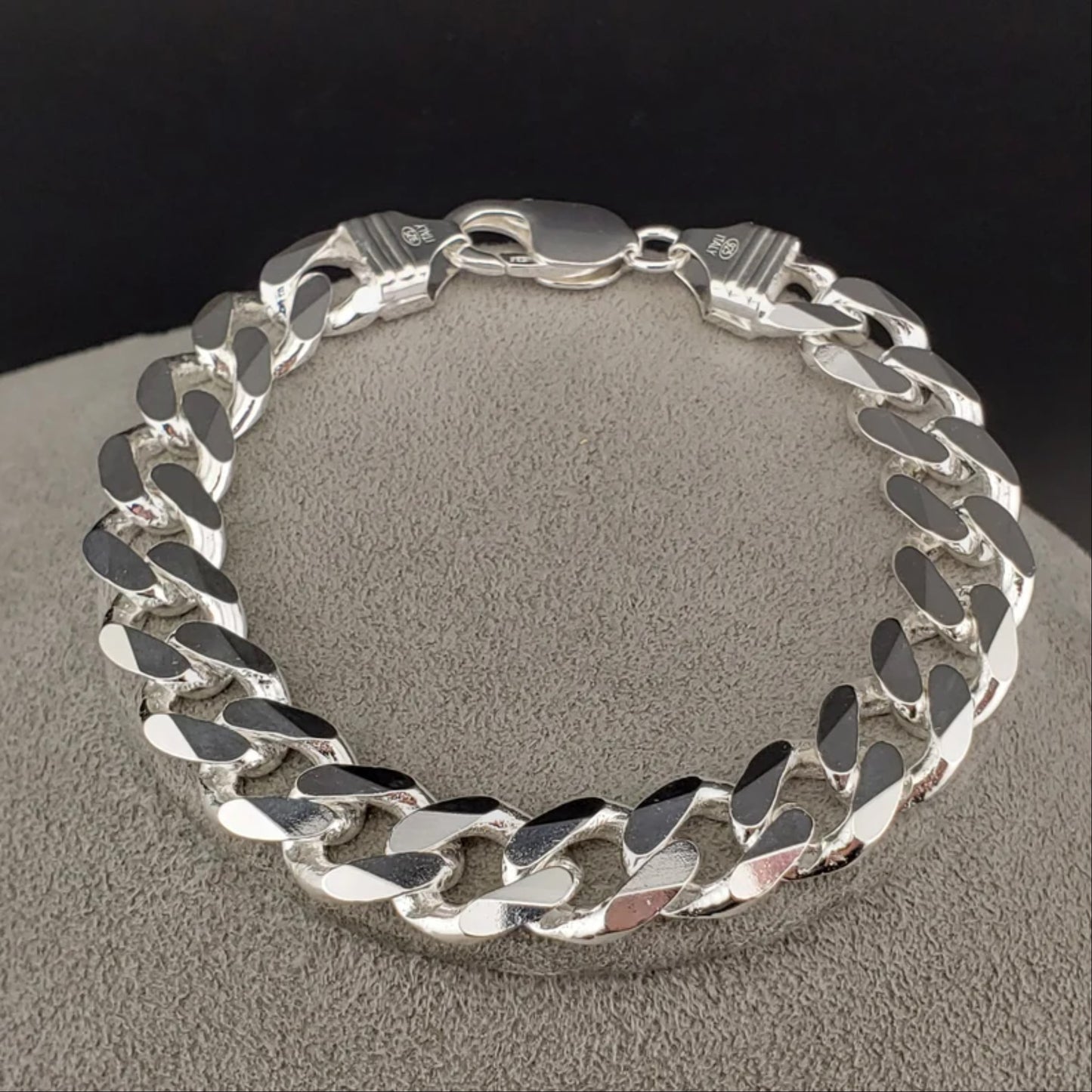 8" 80g Heavy Chunky Biker Cuban Curb Chain 925 Solid Sterling Silver Mens Bracelet