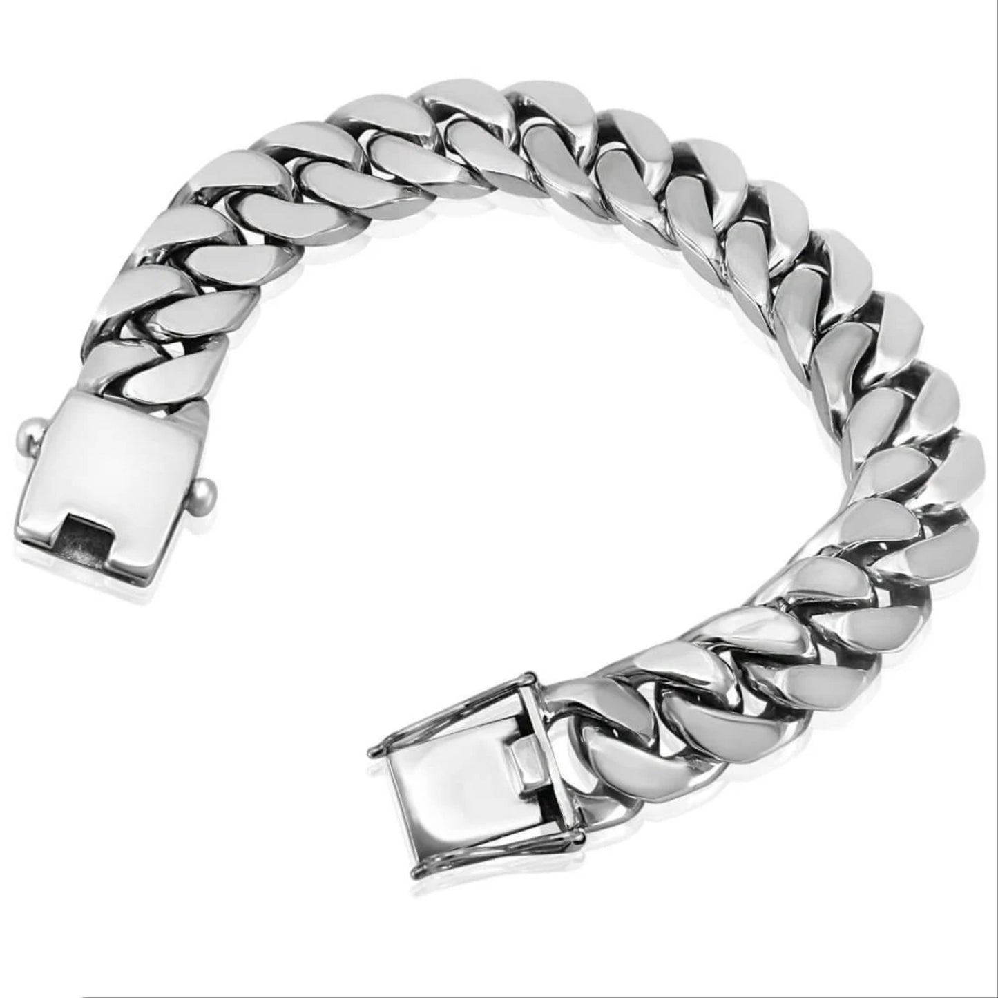 Schweres kubanisches Panzerkettenarmband für Herren, 22,9 cm, 120 g