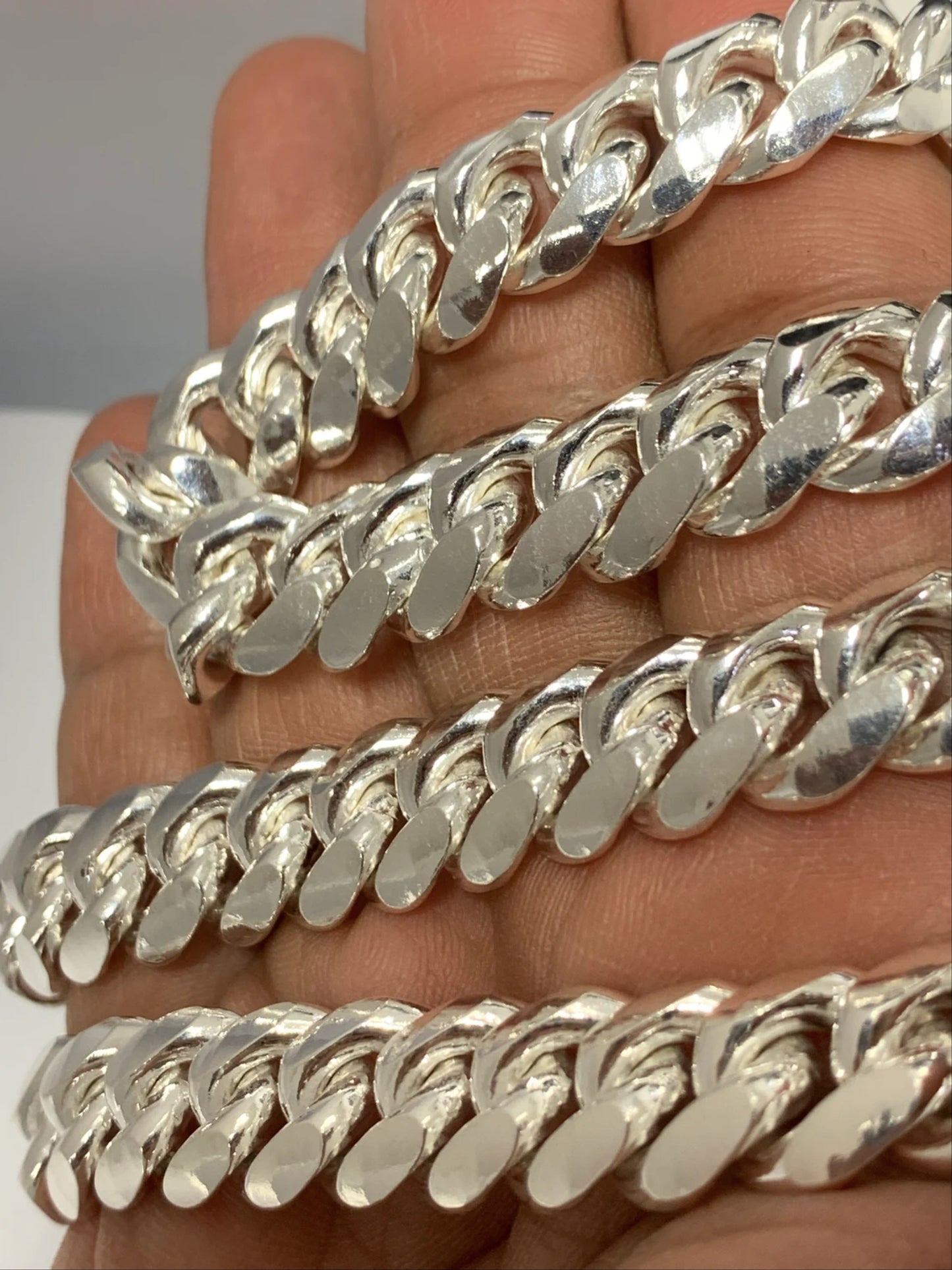 Real 925 Sterling Silver Heavy Chain Men's