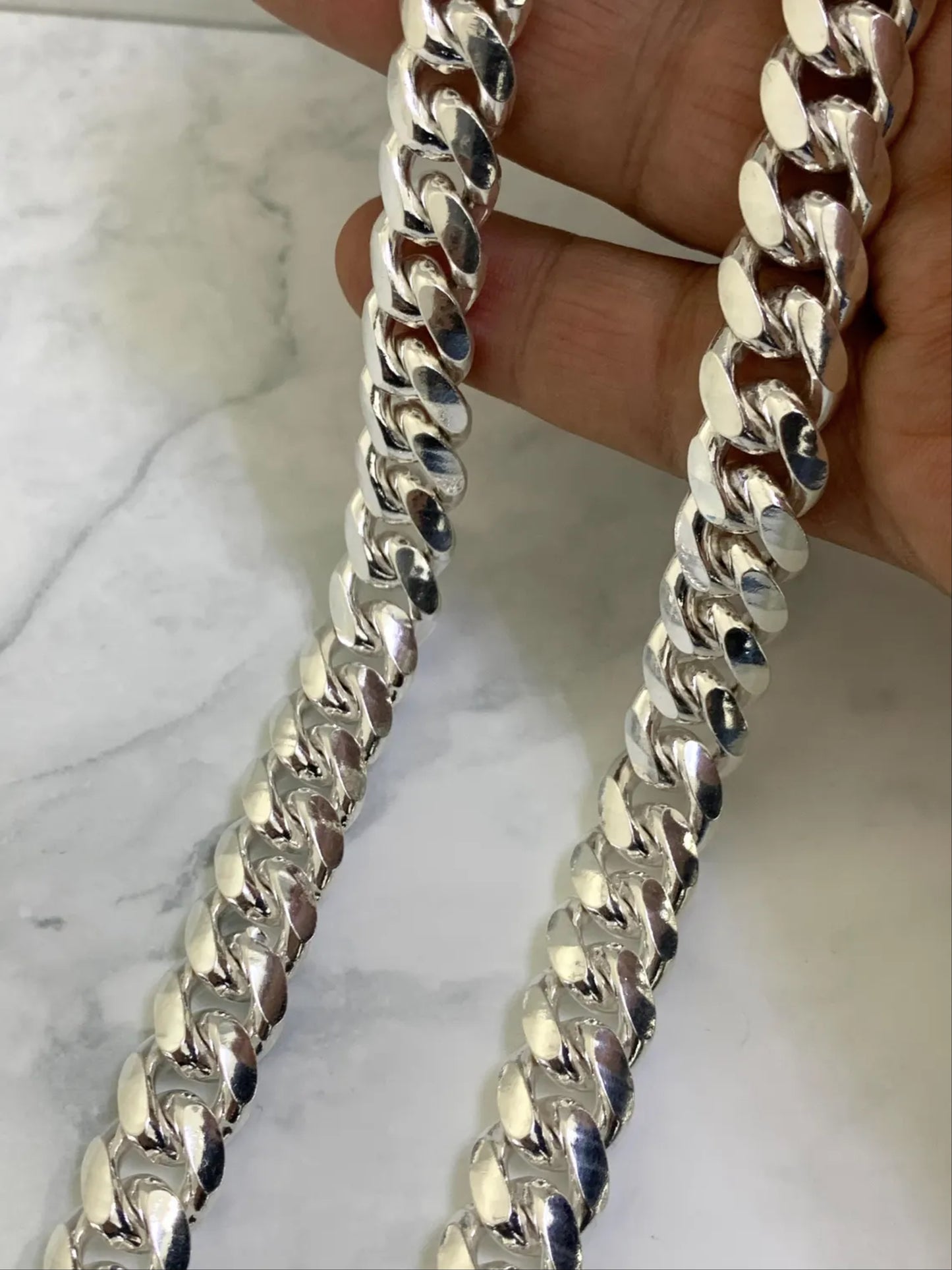 Real 925 Sterling Silver Heavy Chain Men's