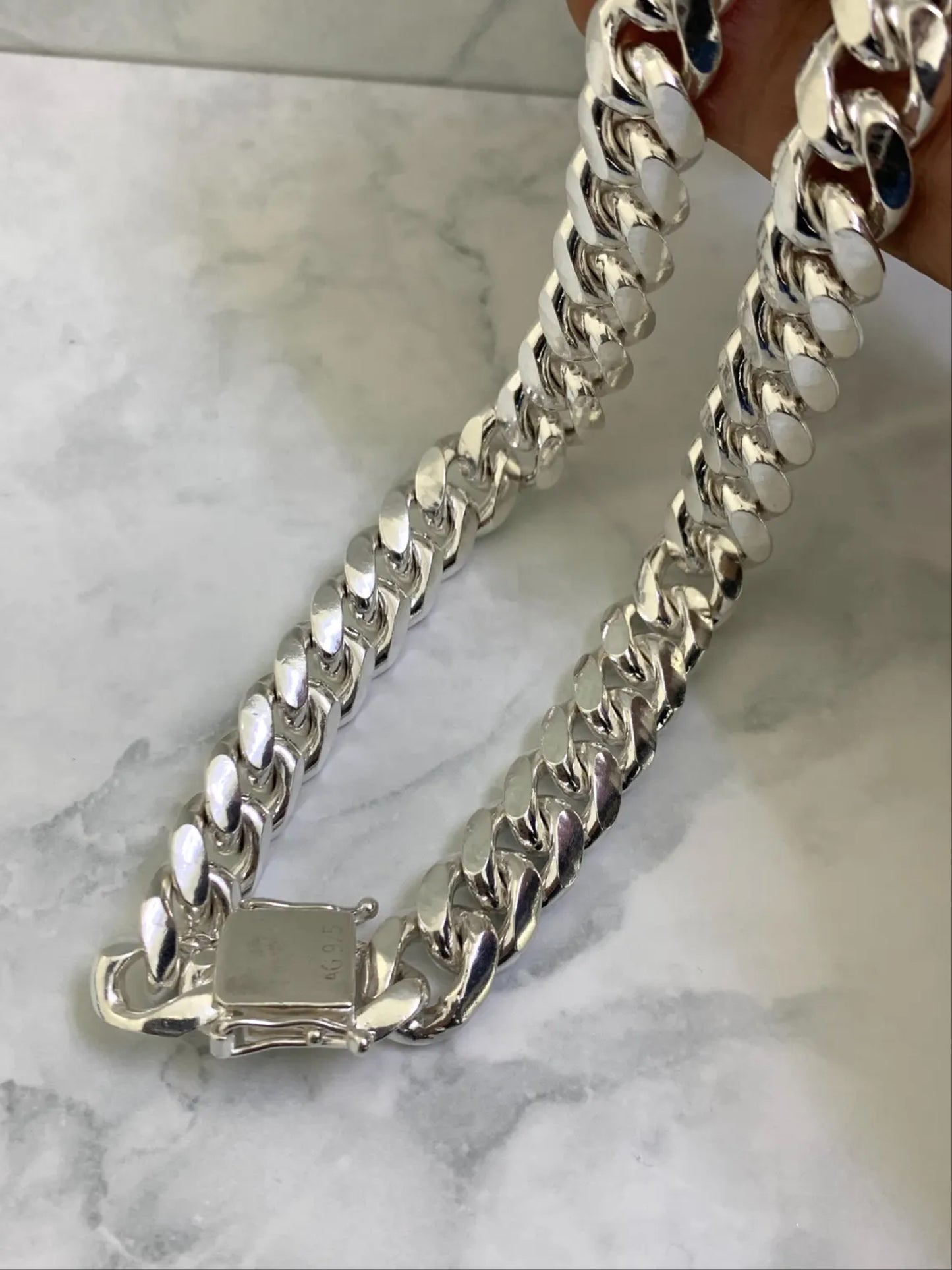 Real 925 Sterling Silver Heavy Chain Men's
