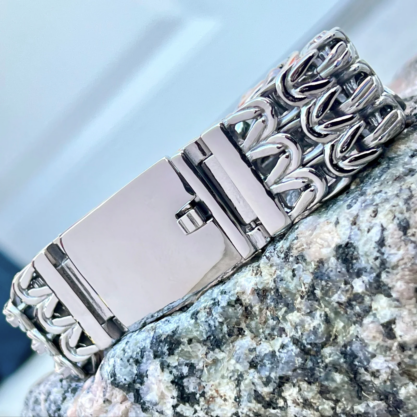 925 Silver Wide Bracelet - 25mm Wide, Heavyweight Men's Jewelry