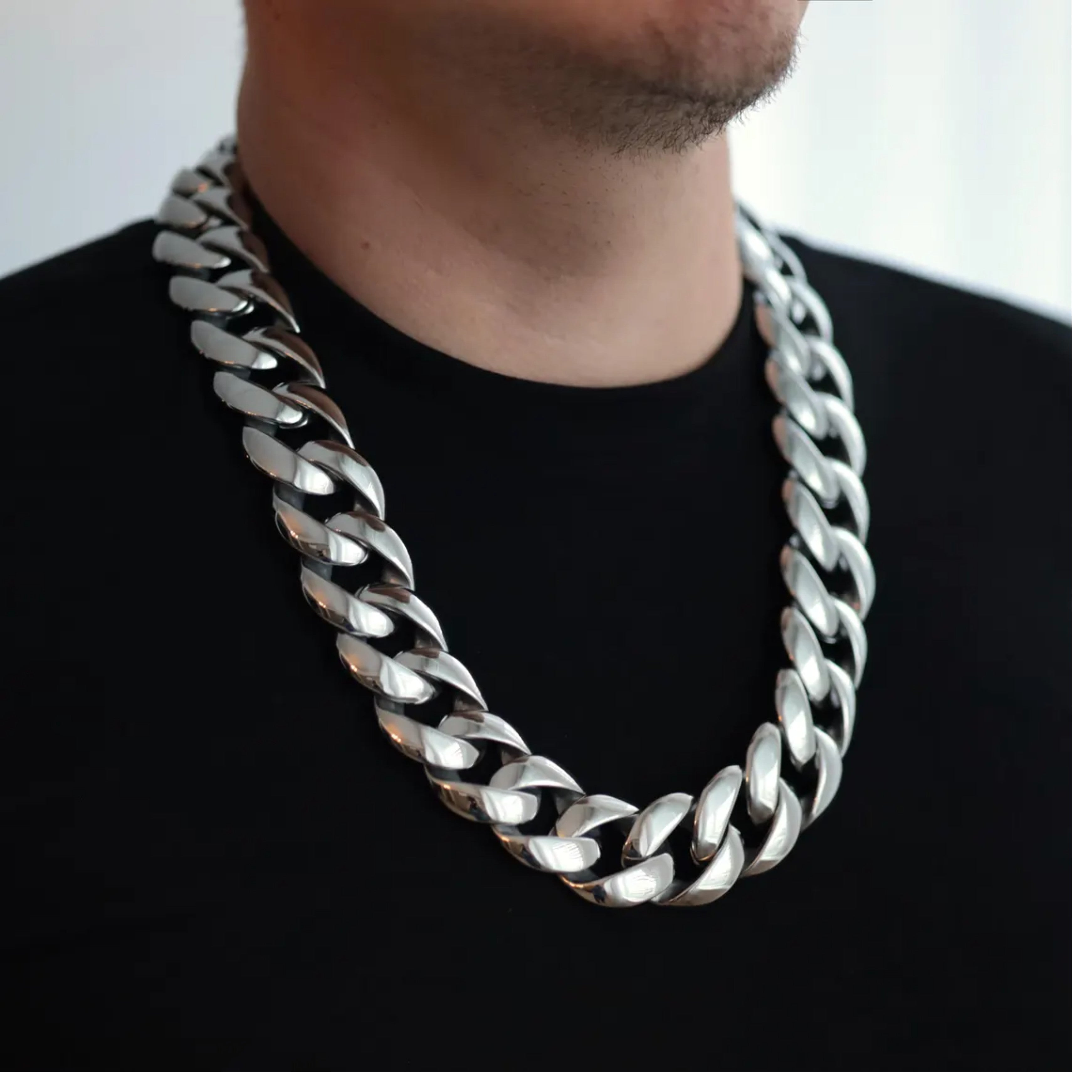 Bold 925 Sterling Silver Miami Cuban Link Chain Necklace – CUBAN