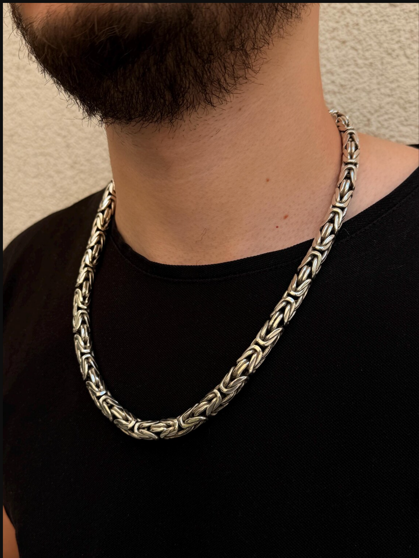 925 Silver Byzantine Chain Men