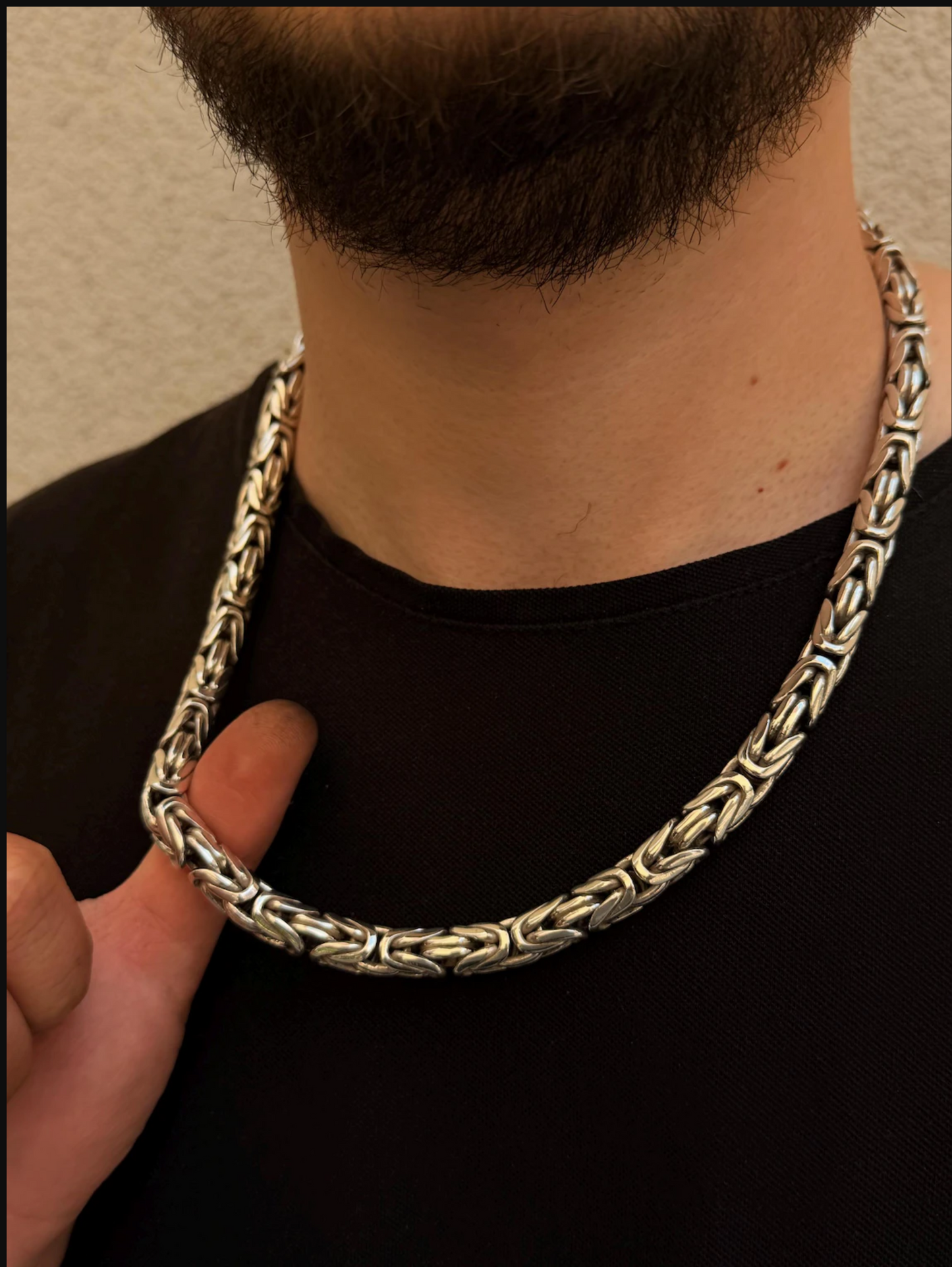 925 Silver Byzantine Chain Men