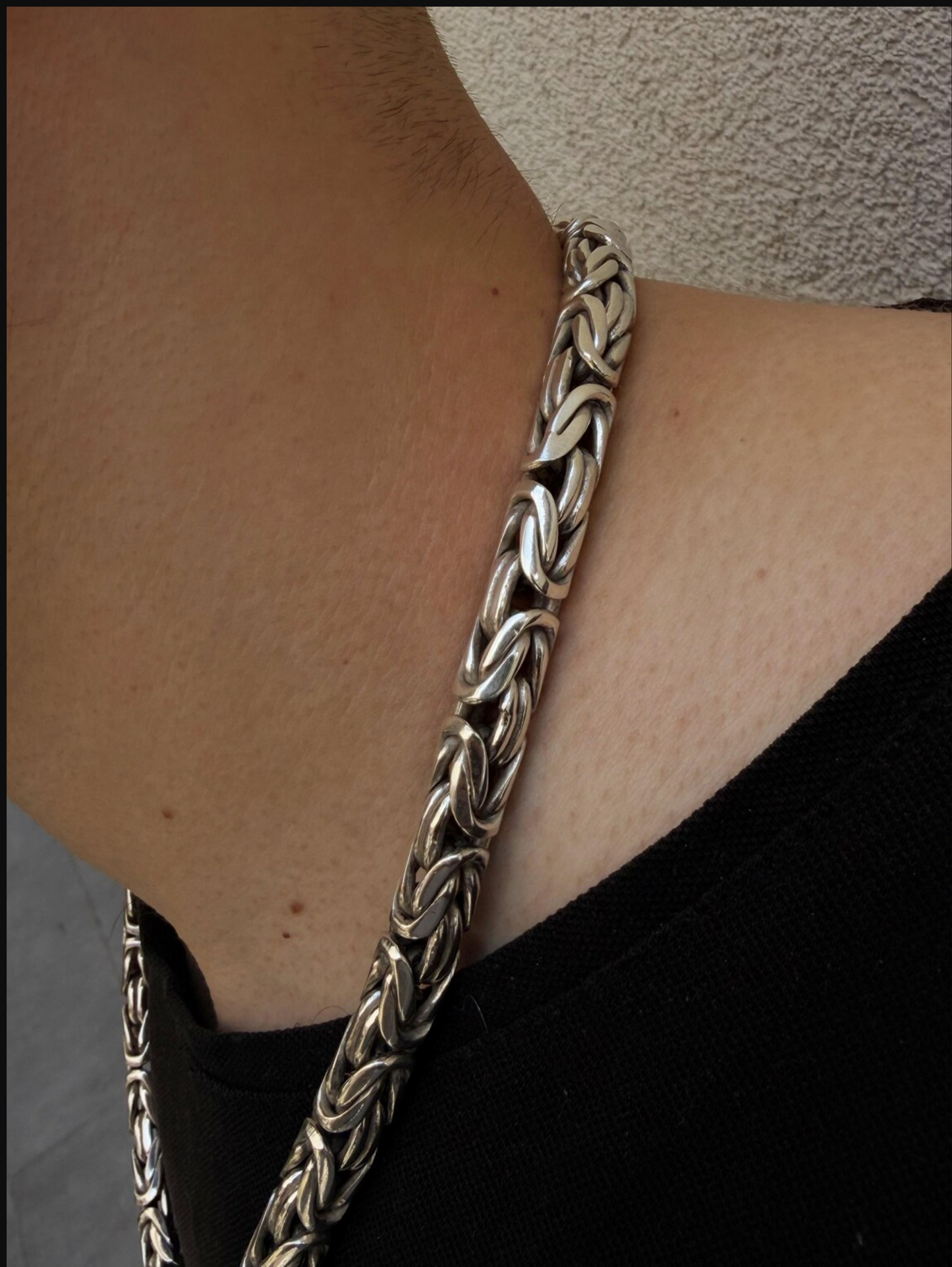925 Silver Byzantine Chain Men